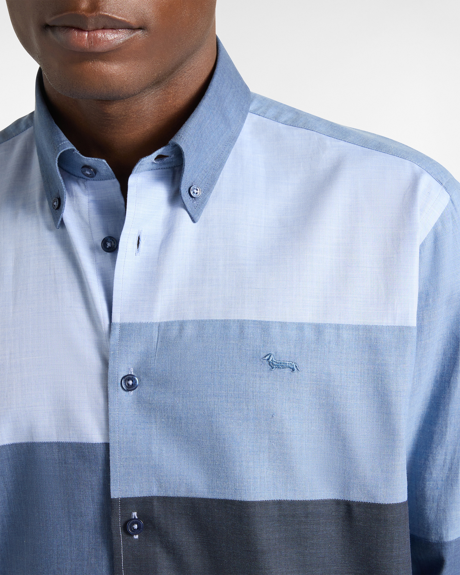 Camicia In Flanella Riquadri, Celeste, large image number 2