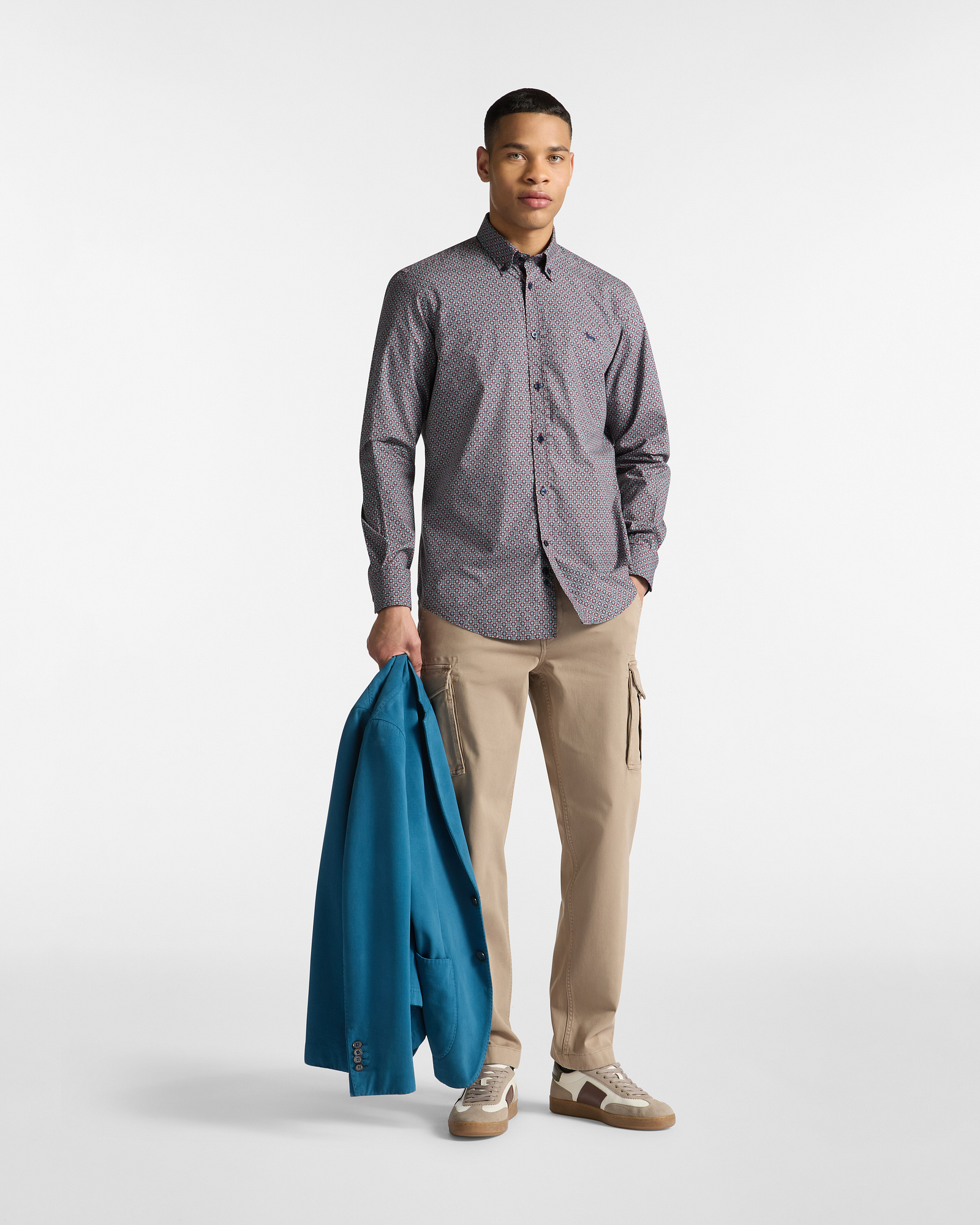 Tie Pattern Shirt, Dark Red, large image number 3