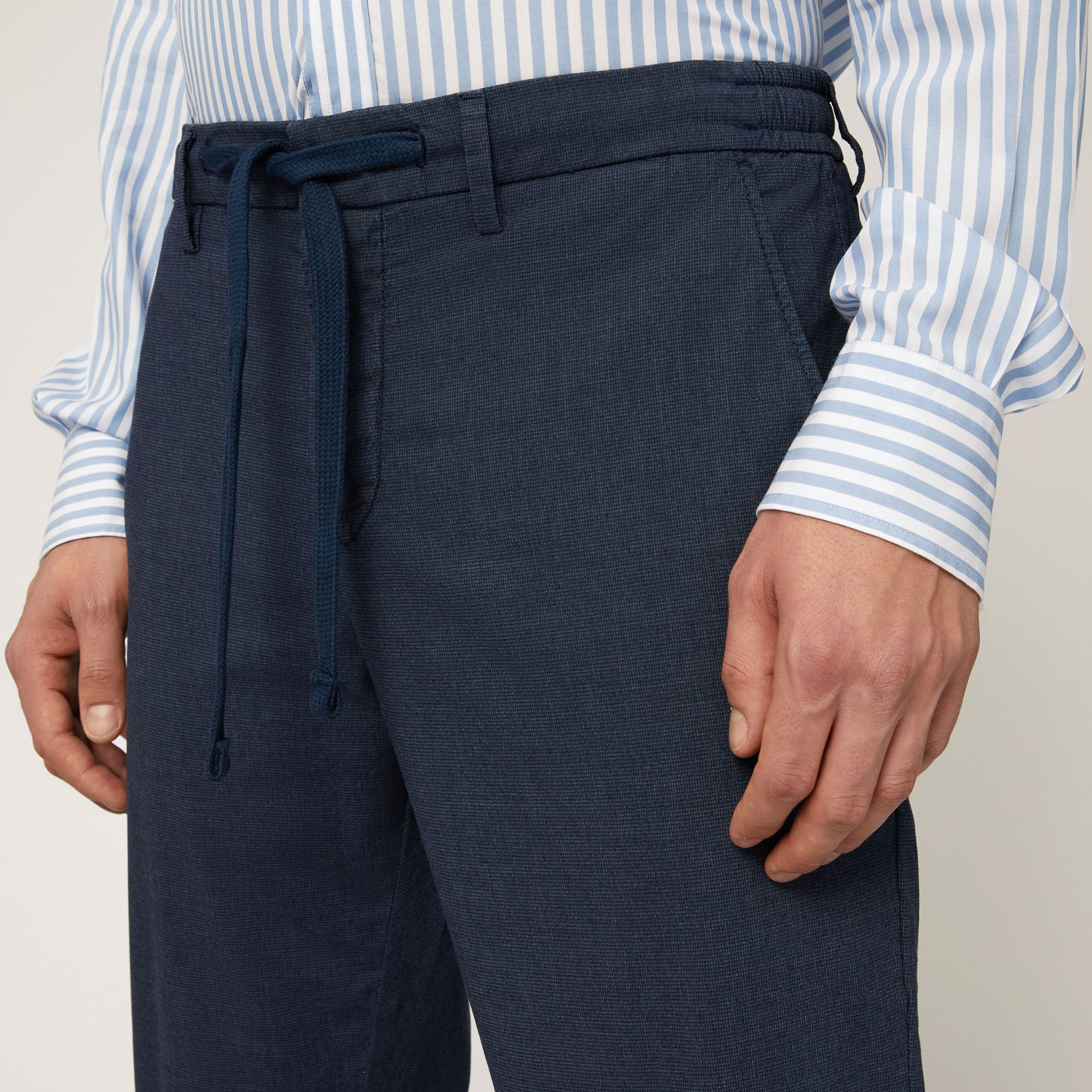 Cotton-Blend Jogging Pants, Blue, large image number 2