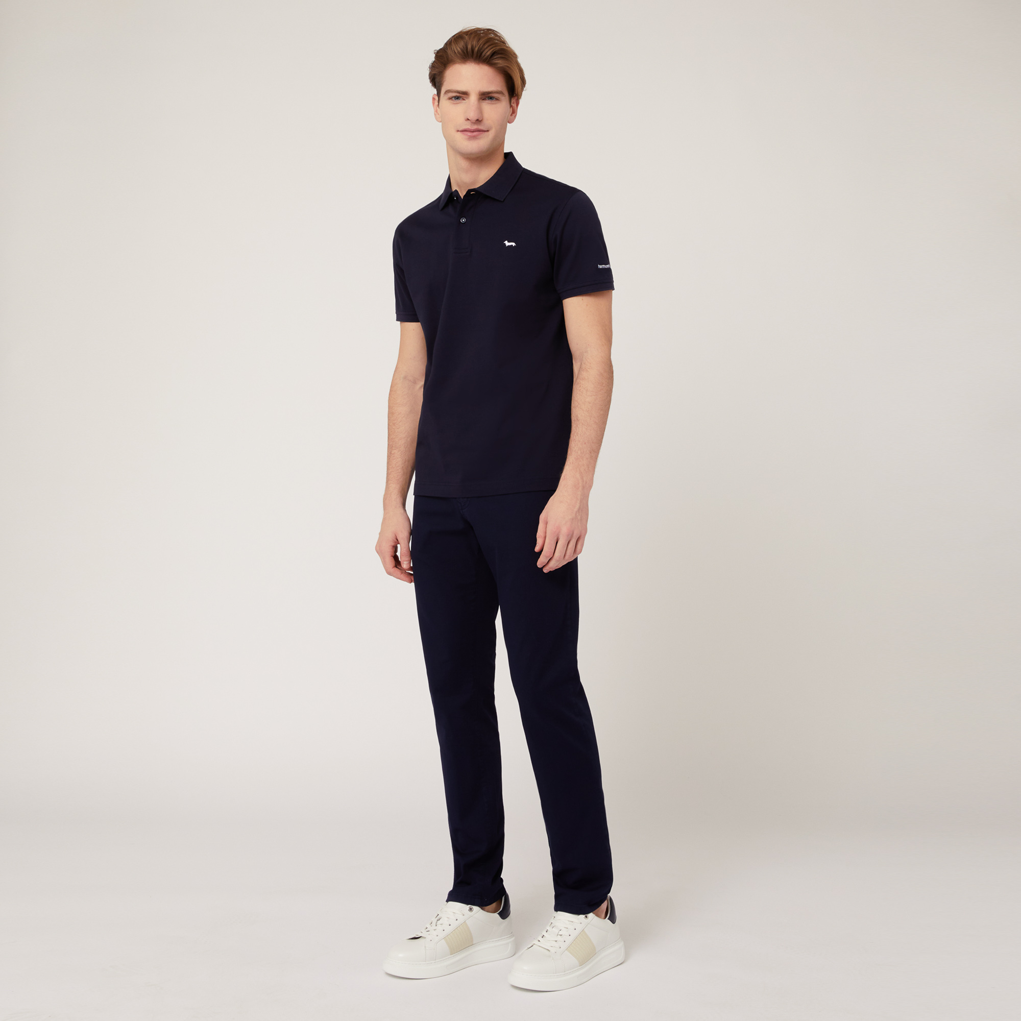 Polo Con Lettering E Logo, Blu Navy, large image number 3