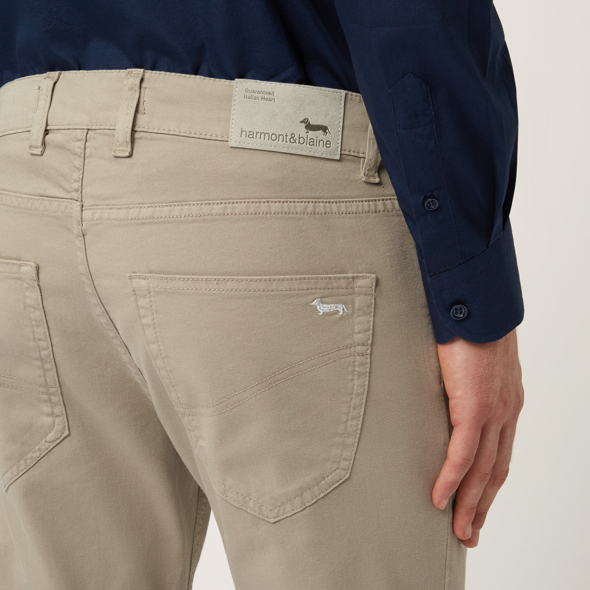 Essentials trousers in plain coloured cotton, Beige, large image number 2