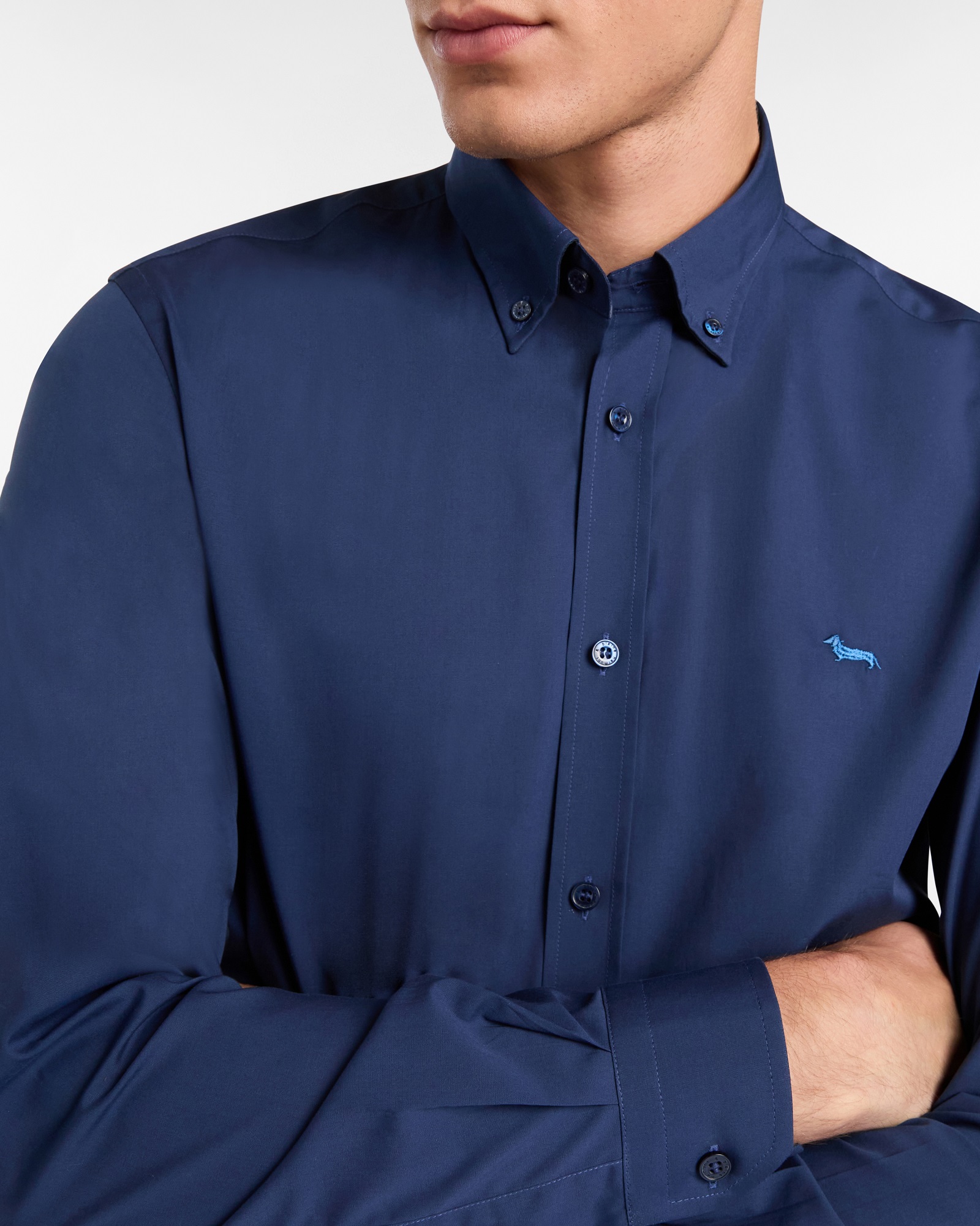 Camisa de Popelina Elástica, Azul Eléctrico, large image number 2