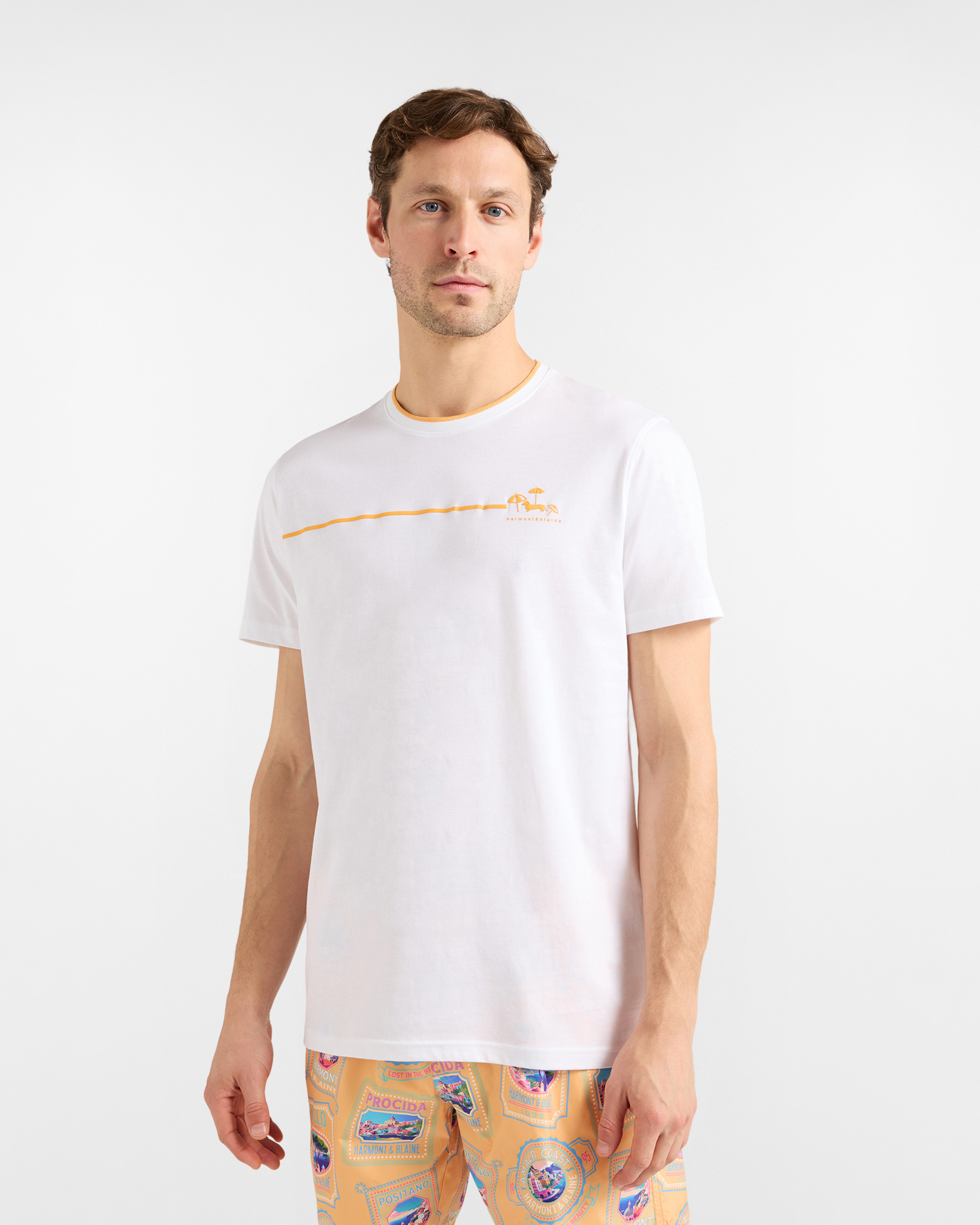 Men's T-shirt with a sea theme print