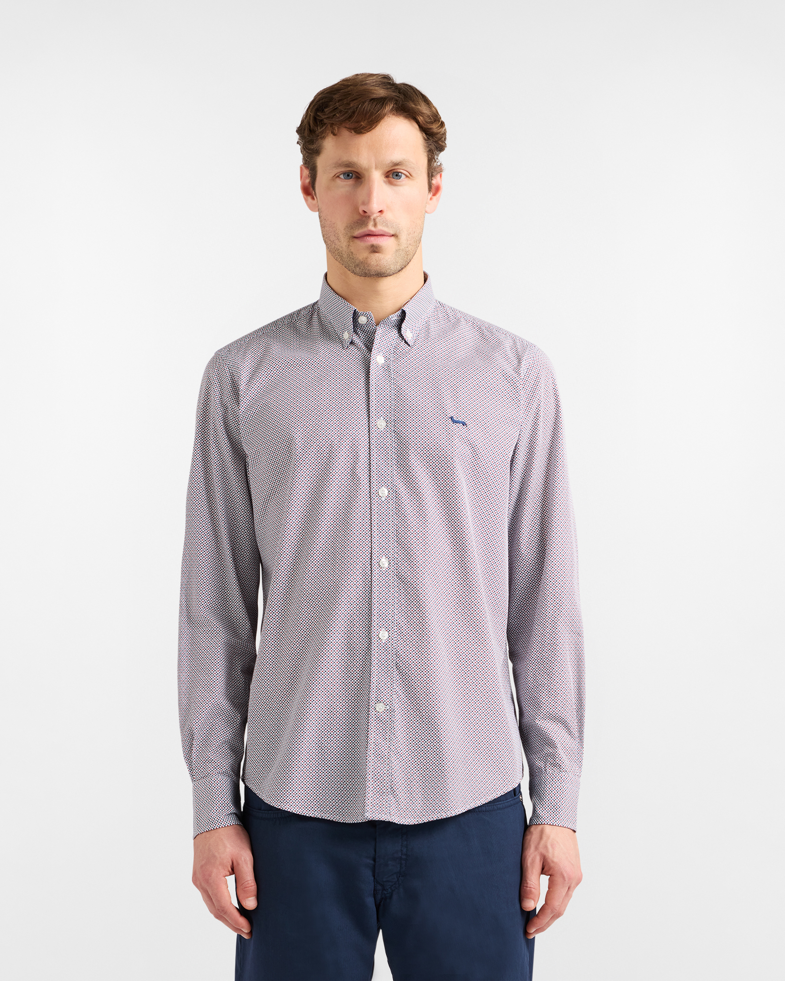 Regular-fit micro-print shirt
