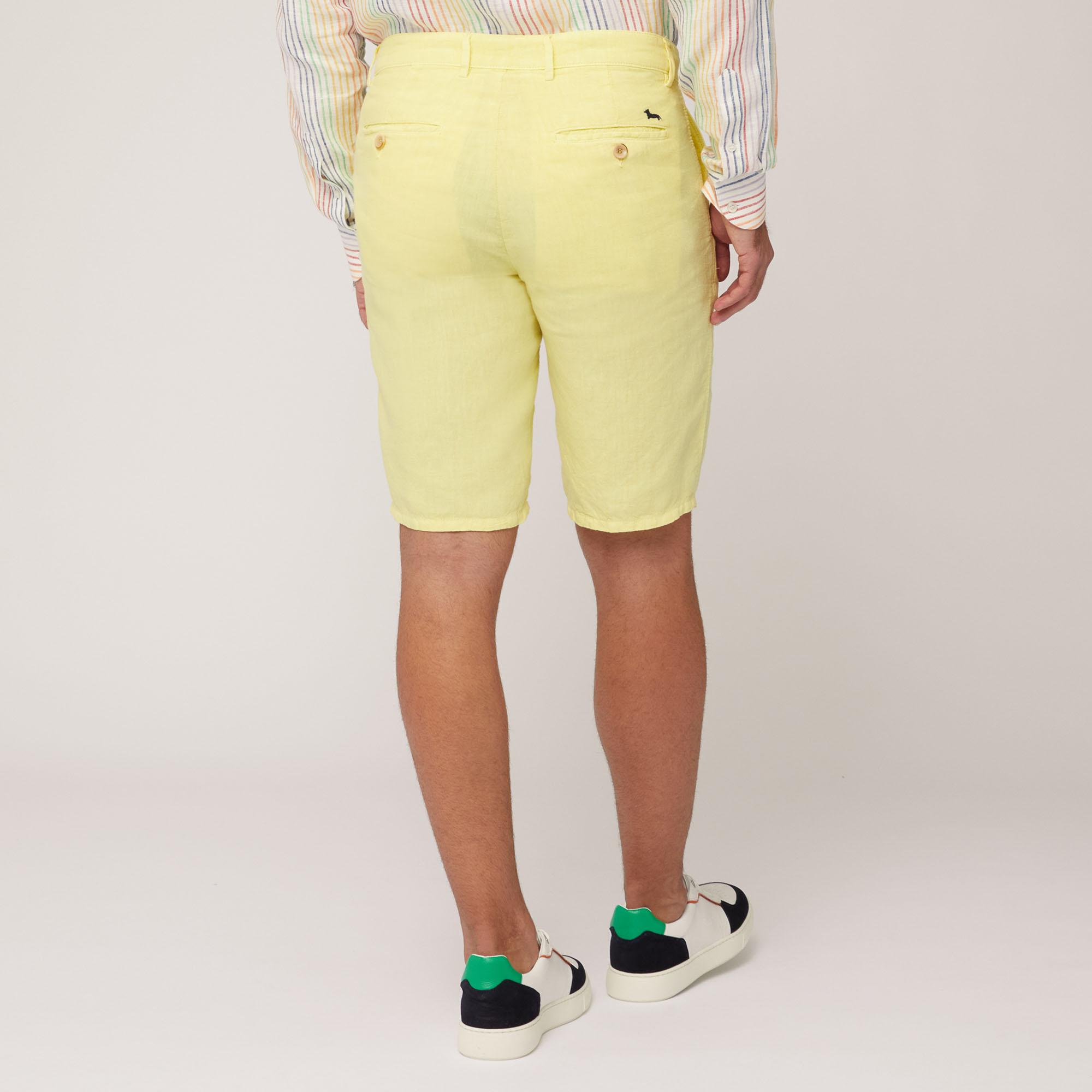 Linen Bermuda Shorts, Light Yellow, large image number 1