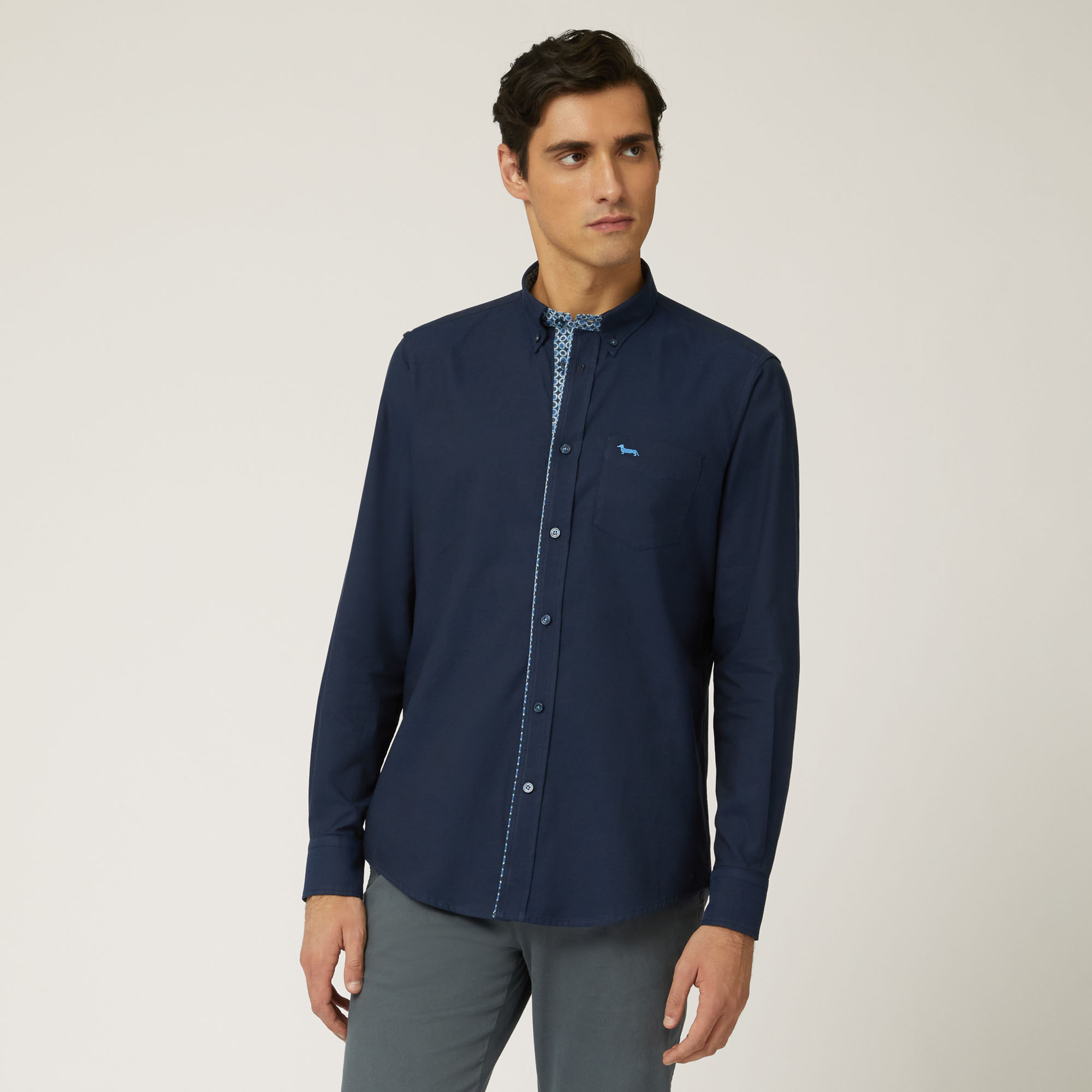 Shirt With Pocket And Contrasting Placket, Blue, large image number 0