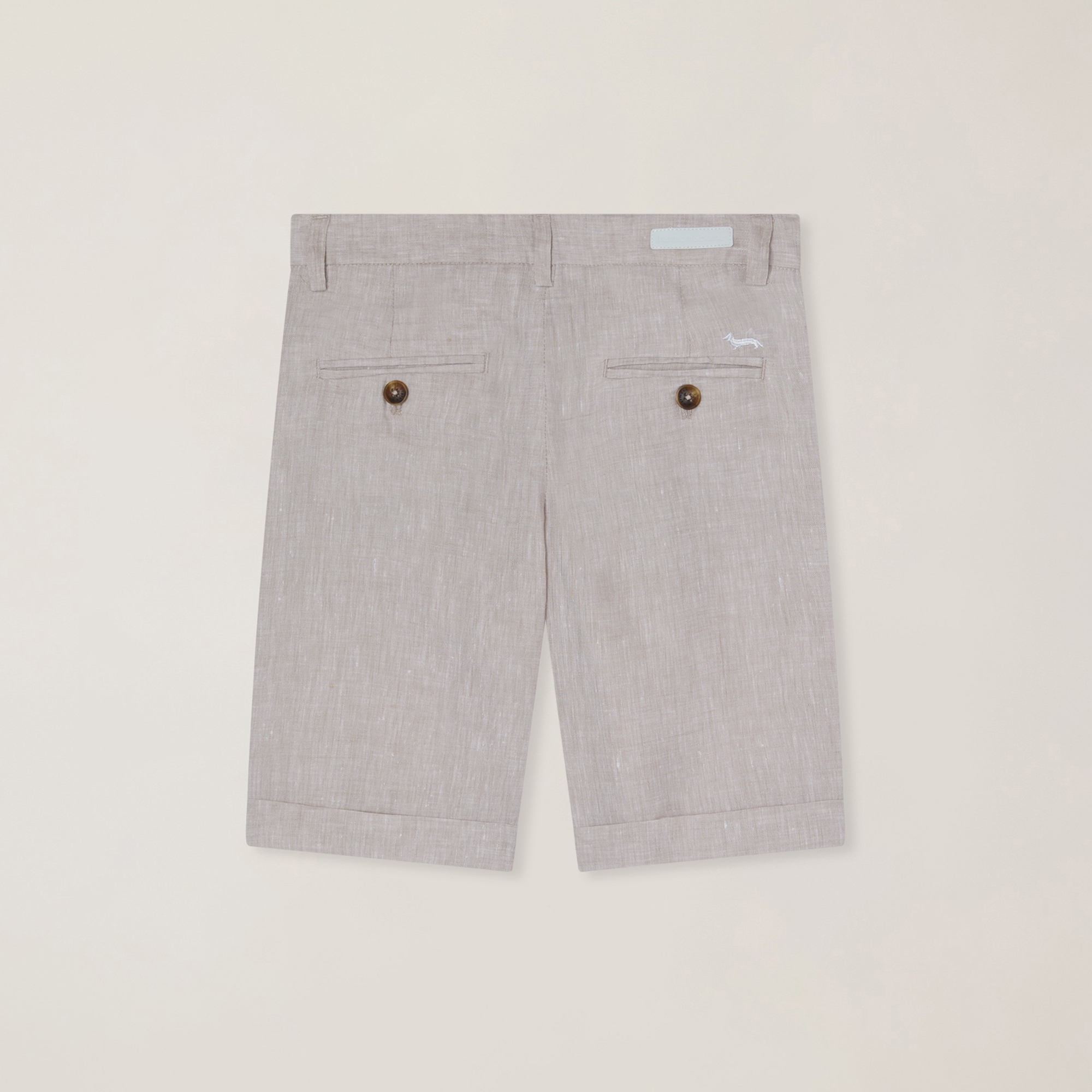 Bermudas de lino con bolsillo diagonal