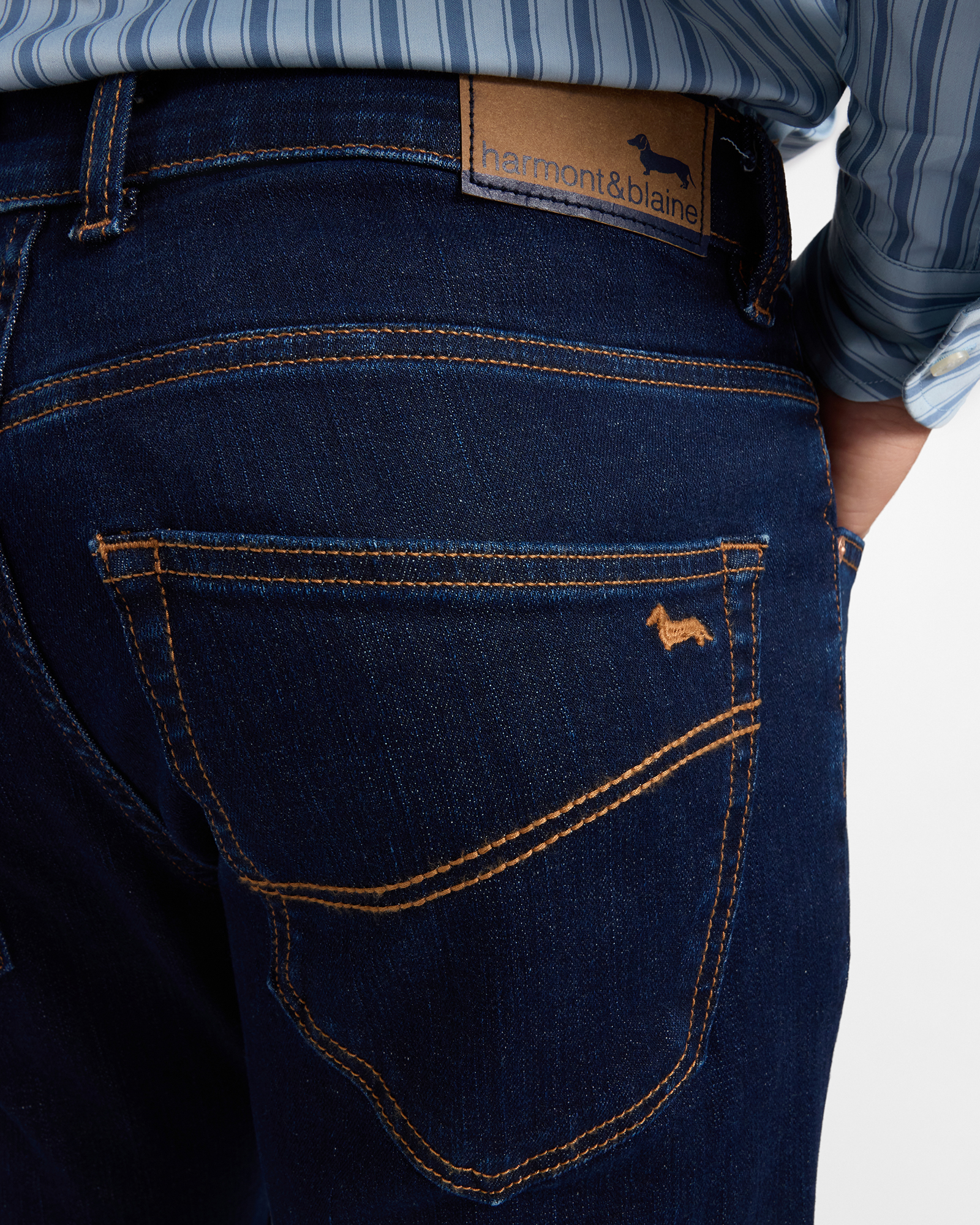 Men&rsquo;s narrow-fit denim five-pocket jeans, DENIM BLUE, large