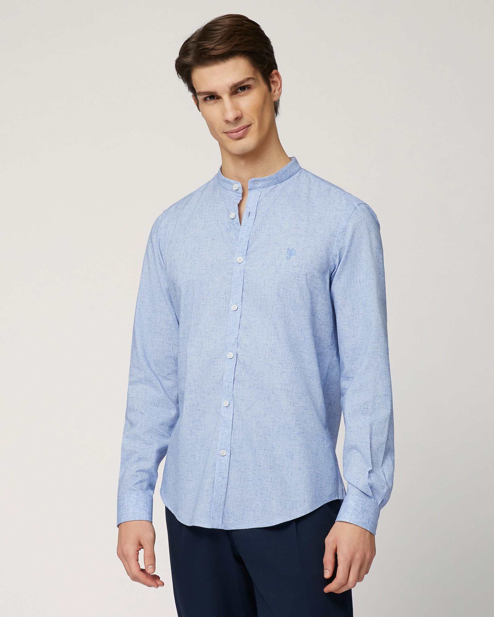 Camicia Coreana Misto Cotone