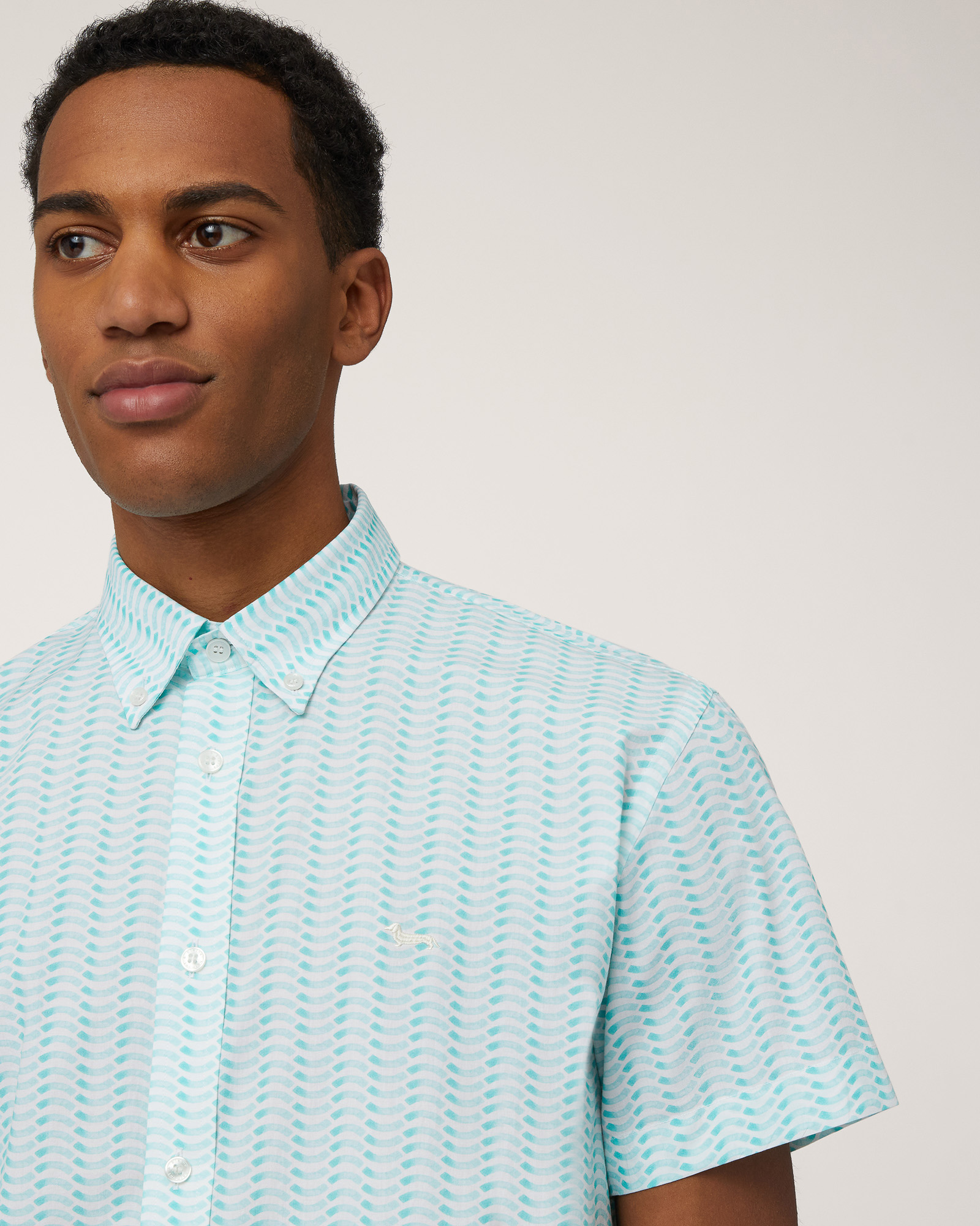 Acqua Club Cotton Shirt, Turquoise, large image number 2