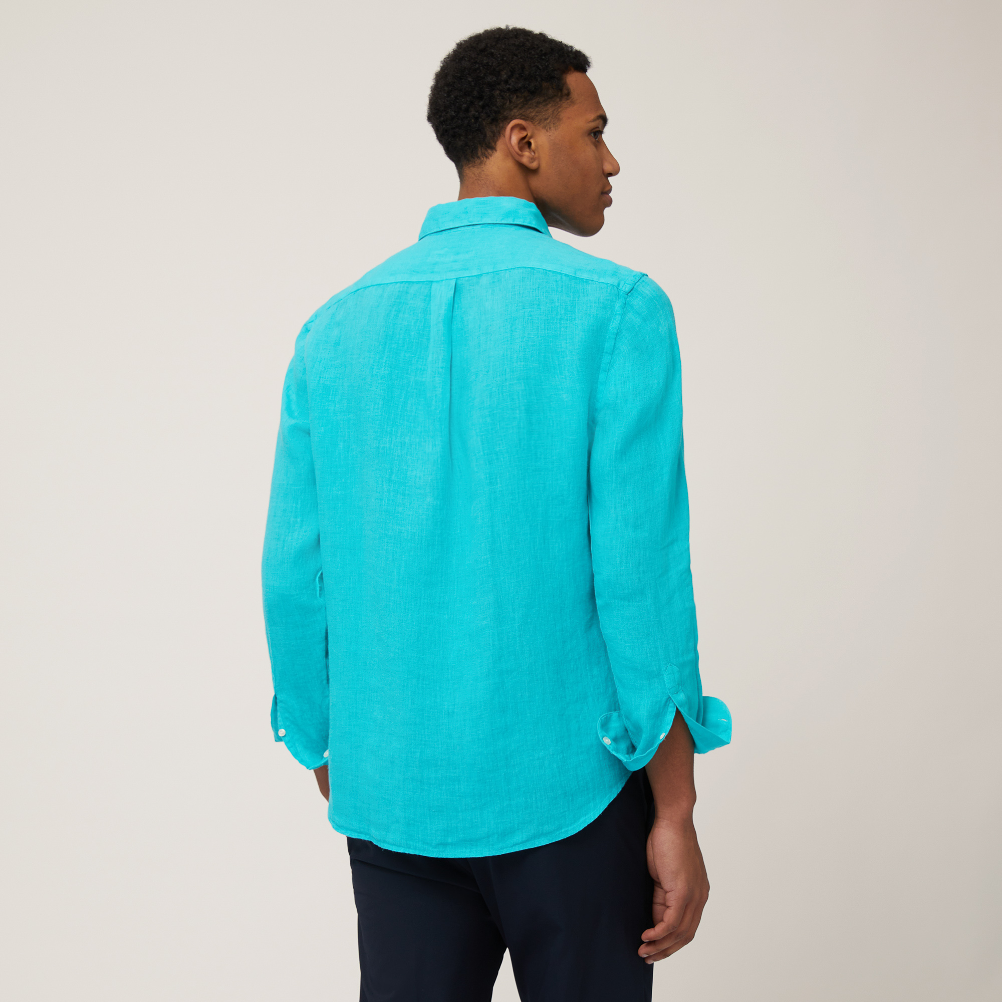 Pure linen shirt, Turquoise, large image number 1