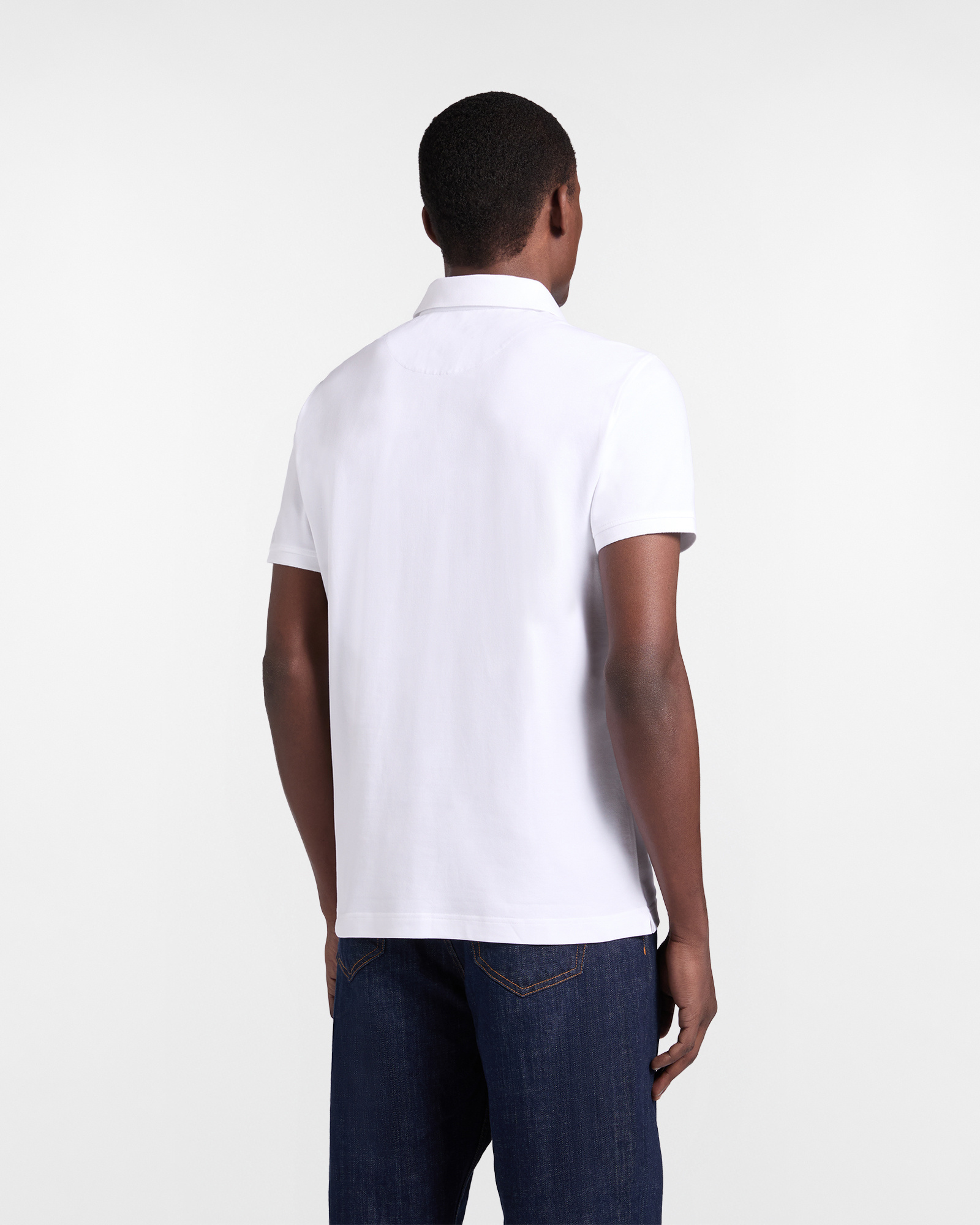 Basic stretch piqu&eacute; polo shirt, White, large image number 1