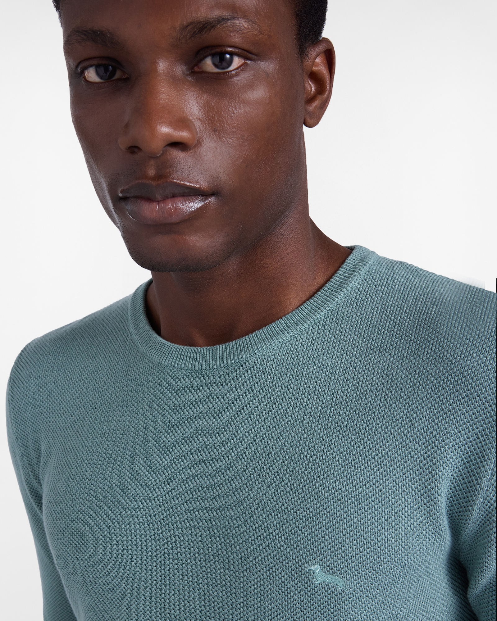 Crewneck pullover with 3D processing, Green, large image number 2