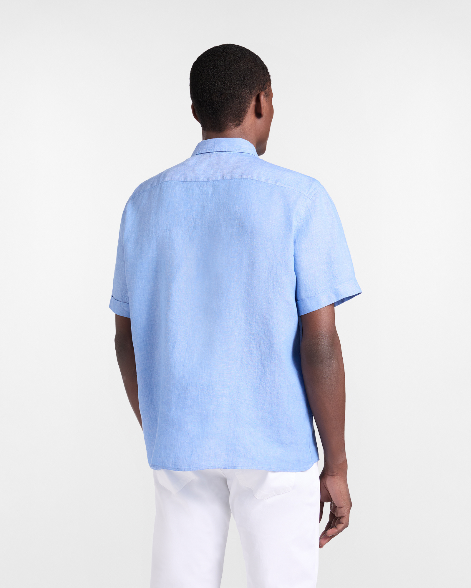 Straight-fit pure linen shirt, Blue, large image number 2