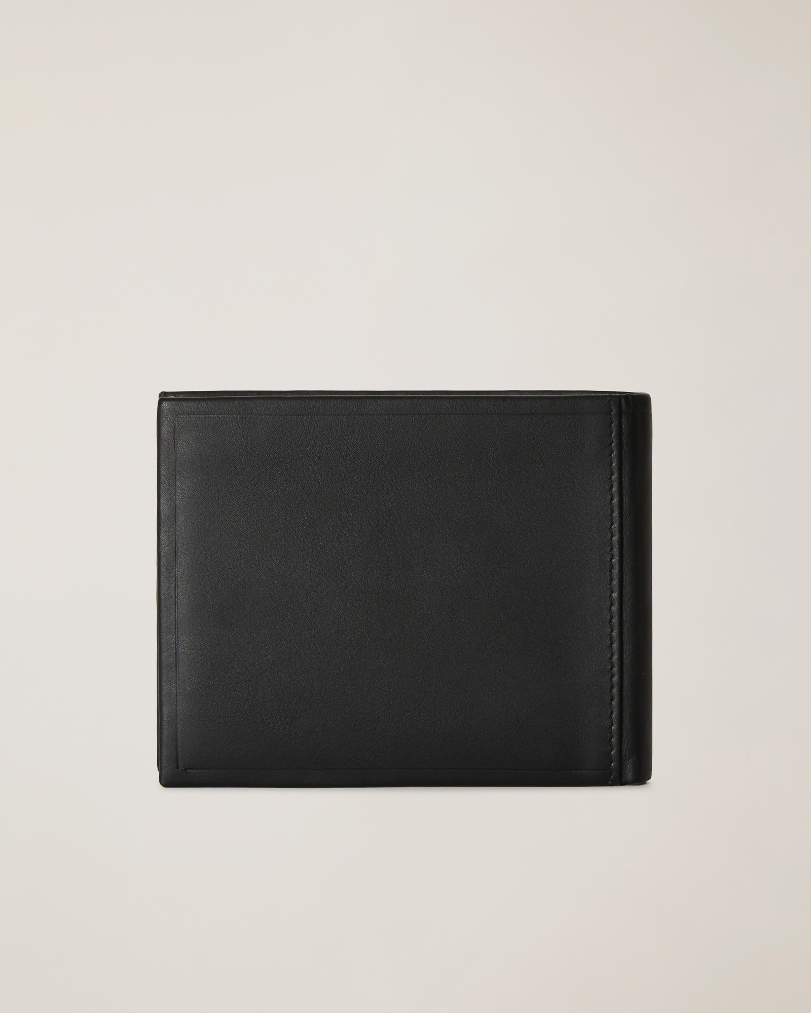Leather Wallet with Logo, Black, large image number 1