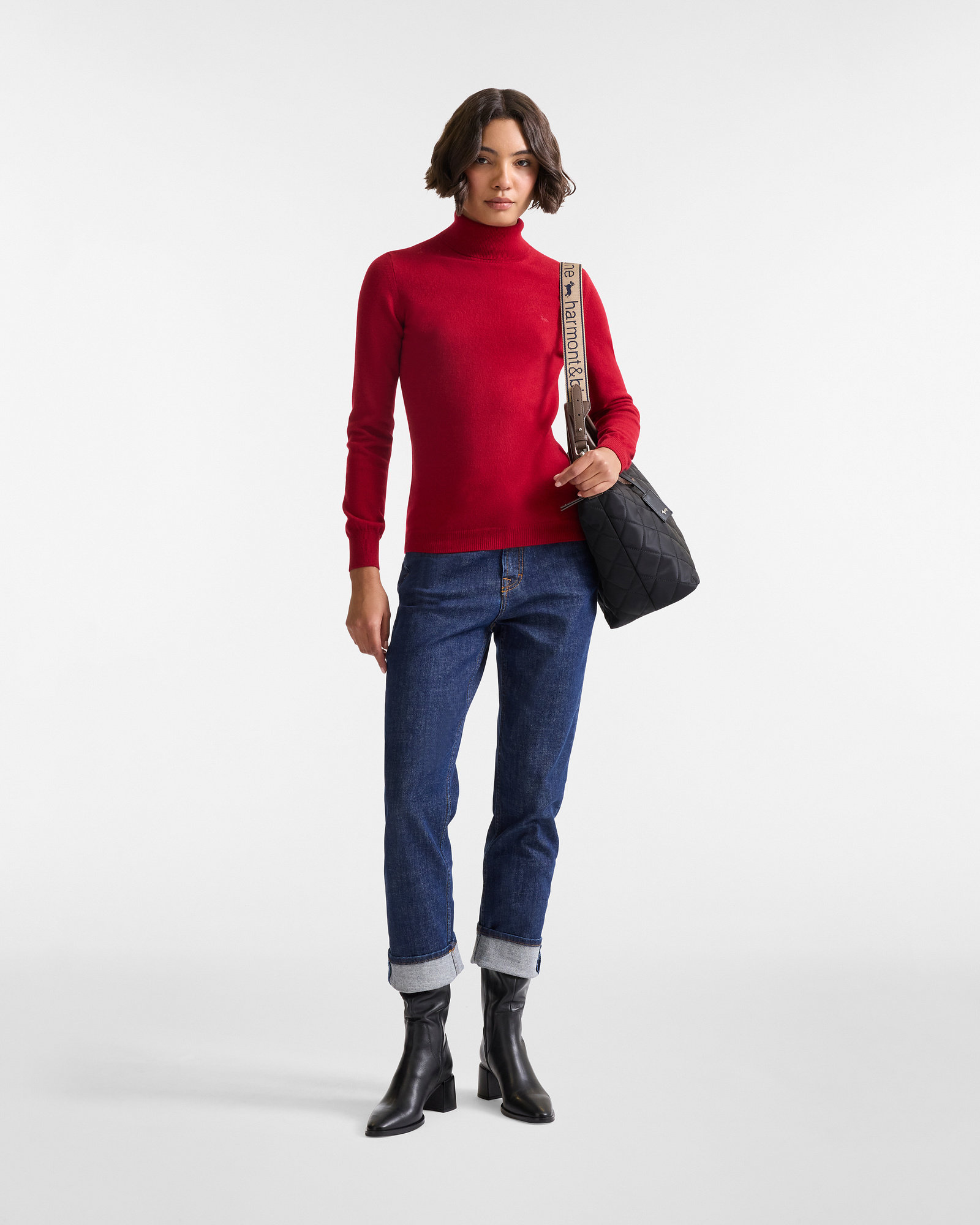 Pure Cashmere Turtleneck, Ruby, large image number 3
