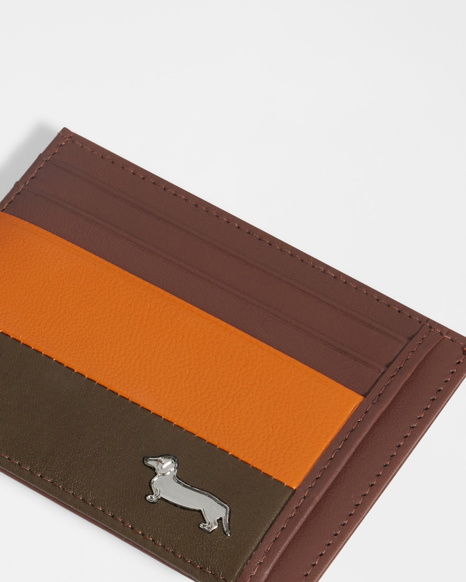 Multicolor Leather Card Holder, Dark Oak, large image number 2
