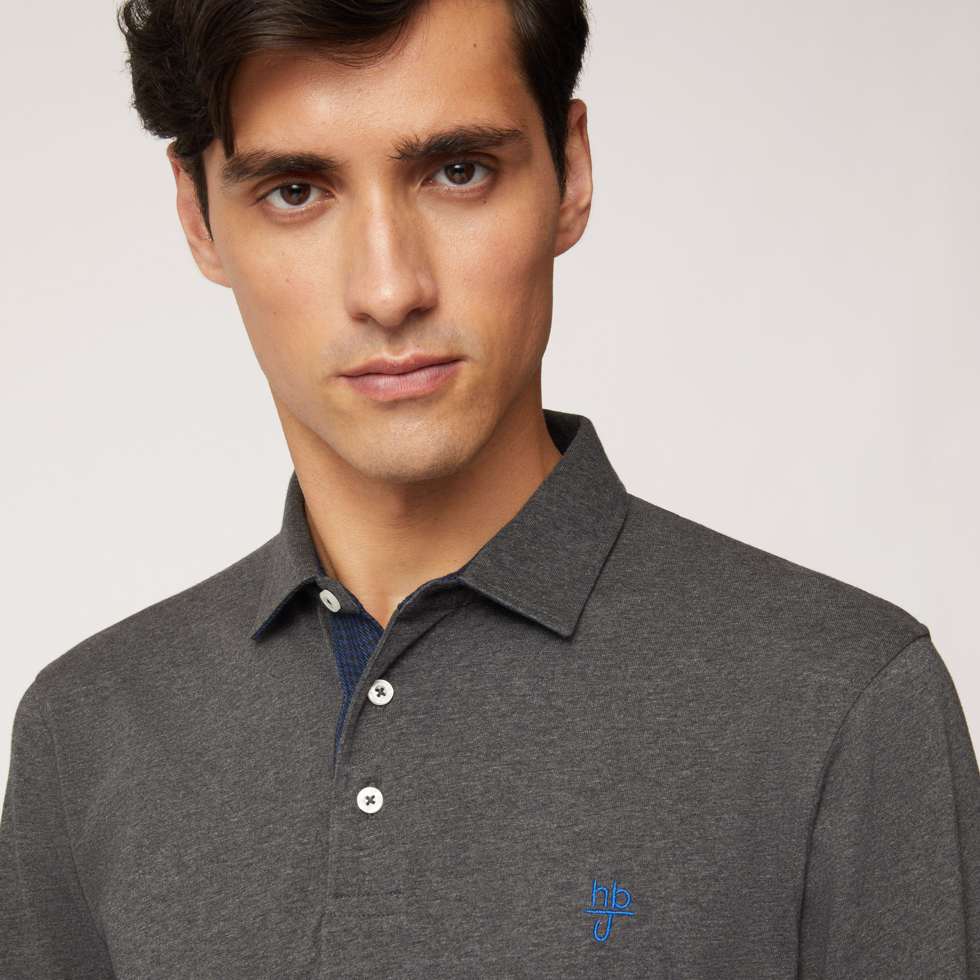 Polo Regular Fit Con Collo E Polsi Stile Camicia, Grigio, large image number 2