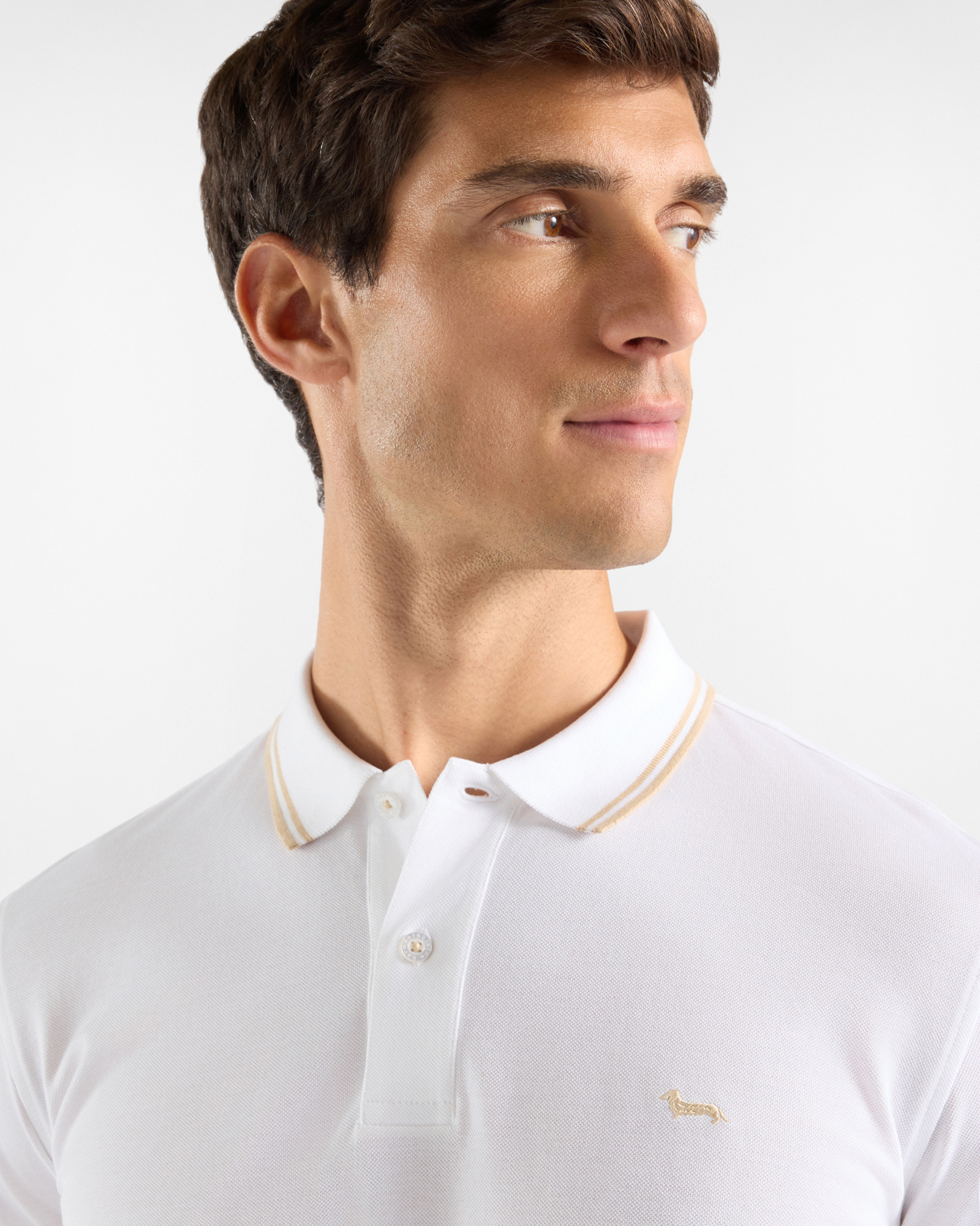 Men's short-sleeve 100% pure cotton piqu&eacute; polo shirt, WHITE, large image number 2
