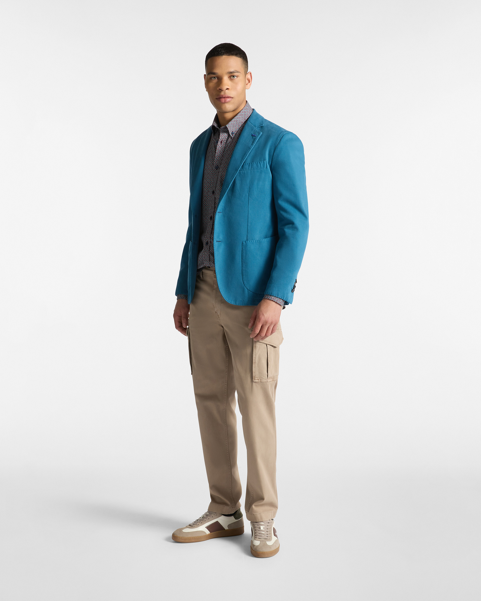Single-Breasted Jacket in Cashmere Blend, Bluette, large image number 3