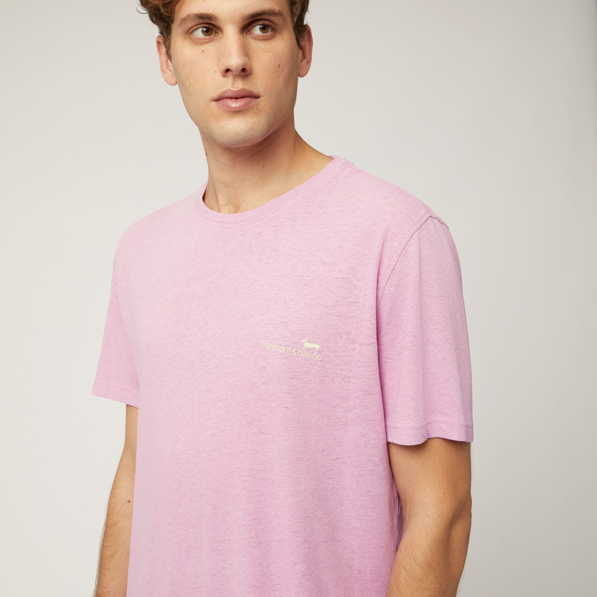 Linen and Cotton T-Shirt, Lilac, large image number 2