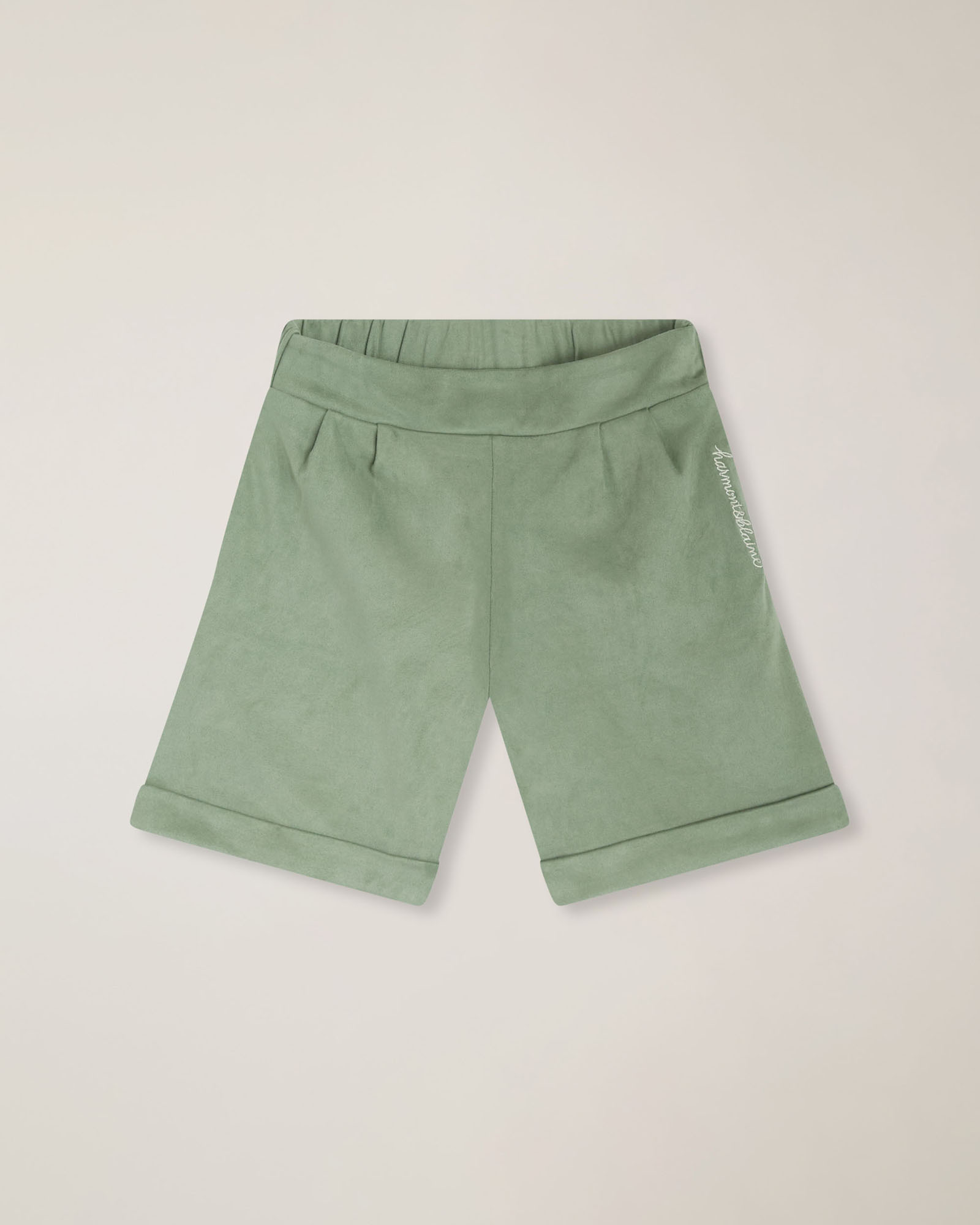 Bermuda ecoleather con ricamo logo