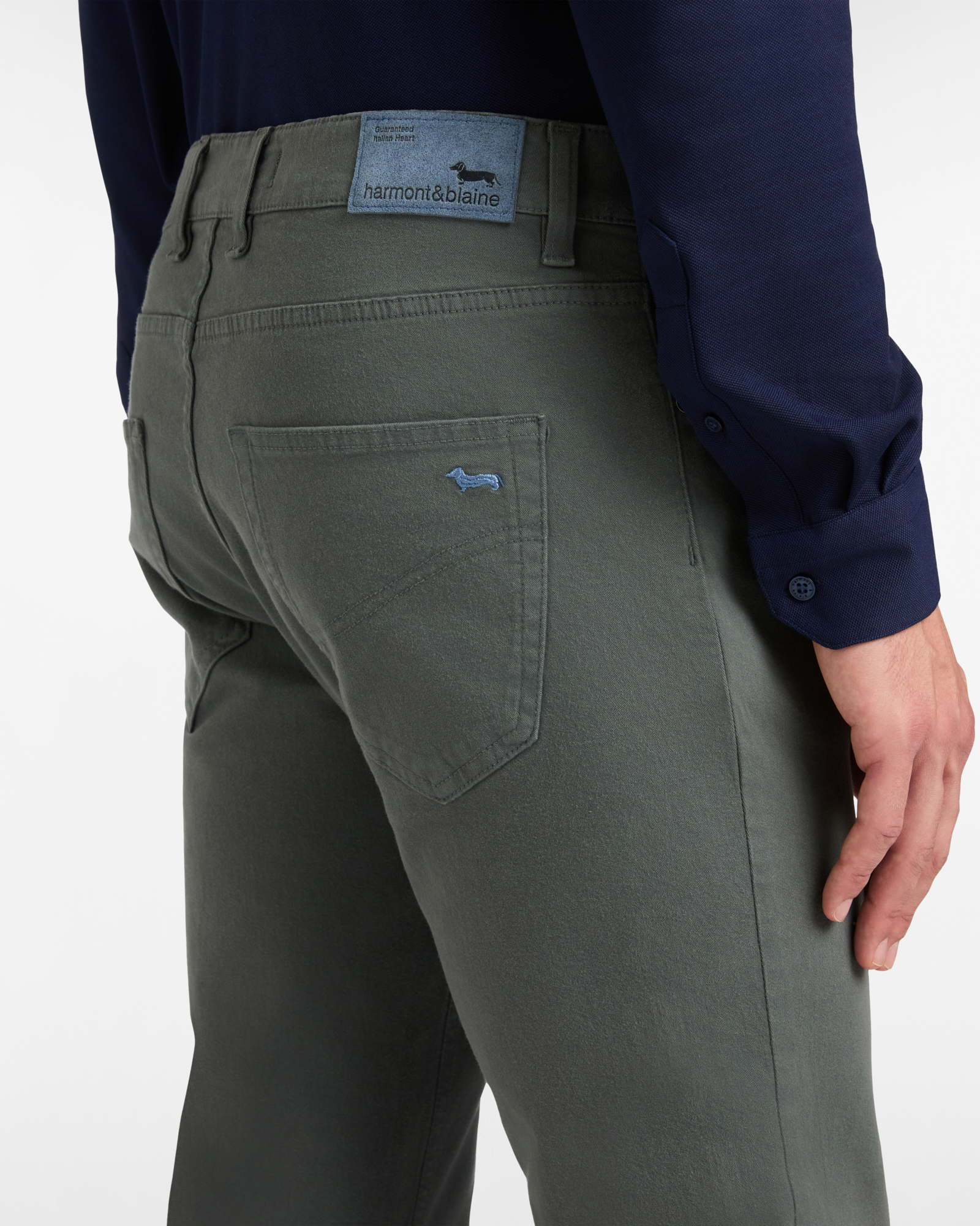 Narrow Fit Gabardine Pants, Gray, large image number 2