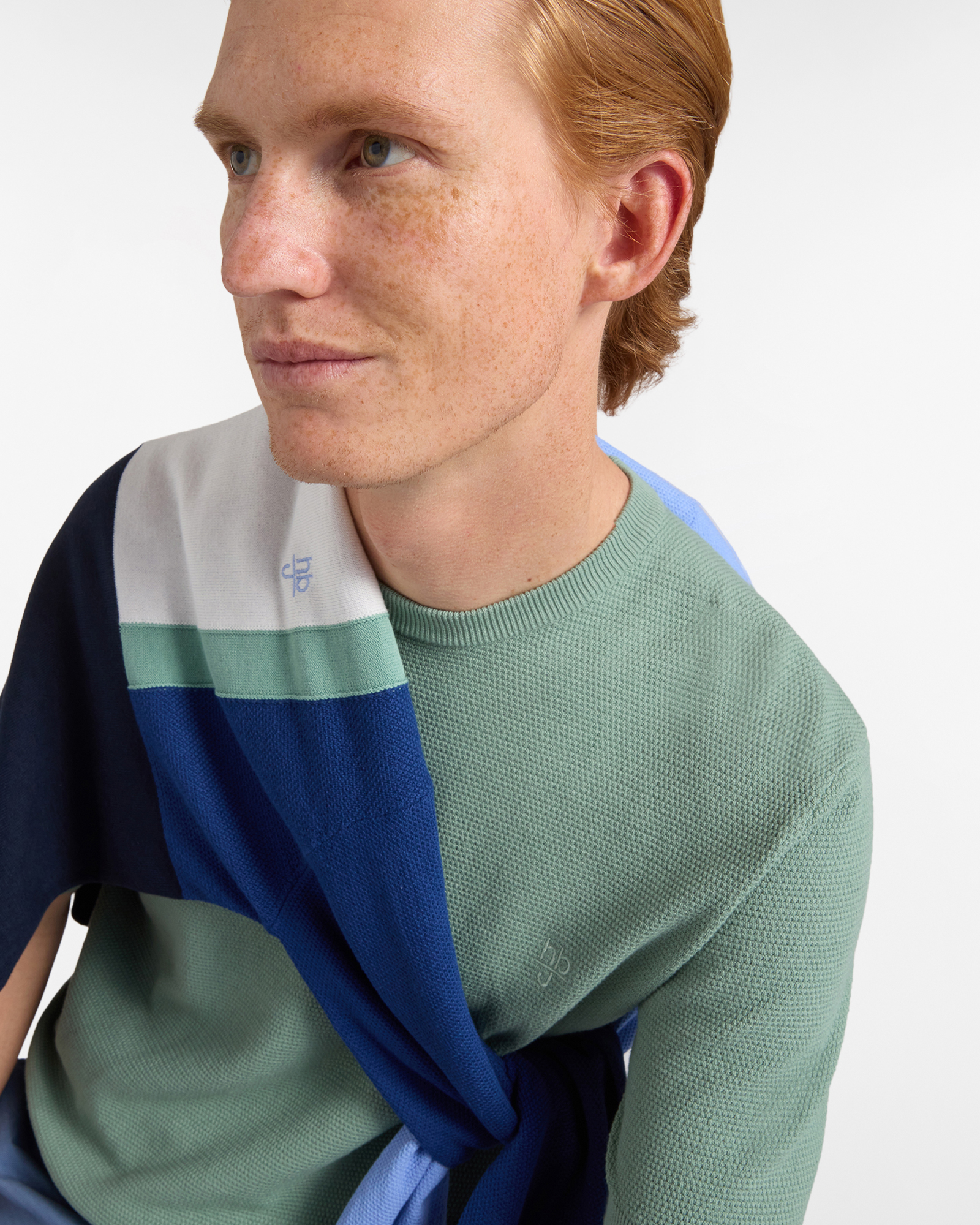 T-Shirt Uomo in Maglia, Verde chiaro, large image number 2