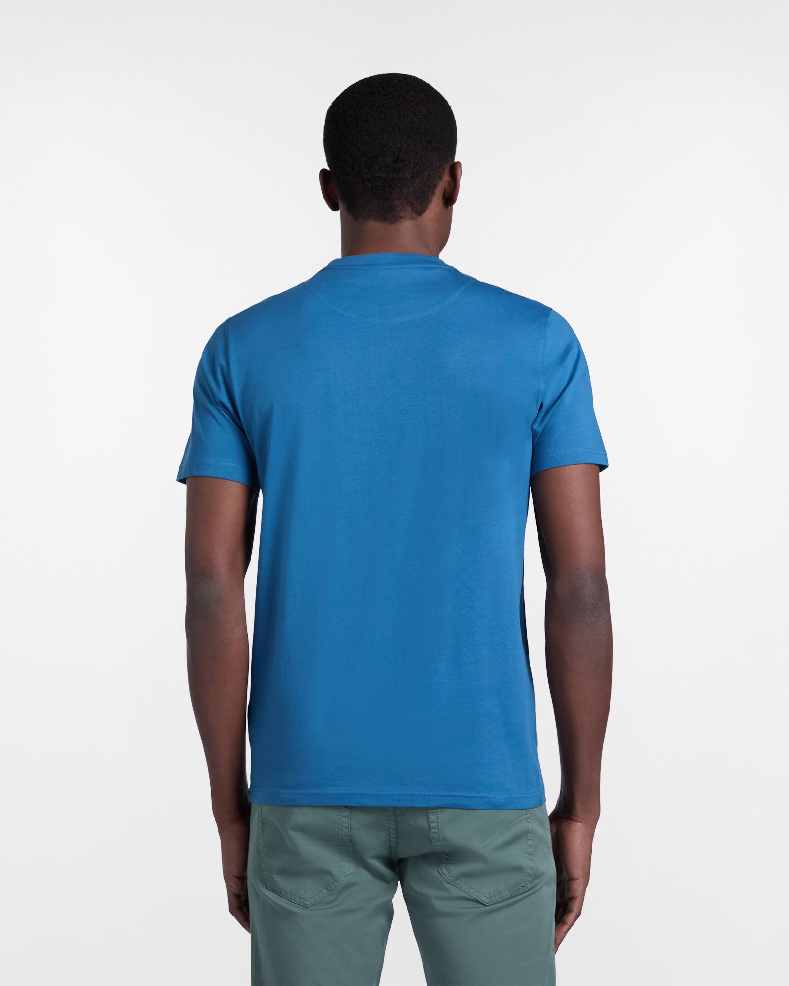 Camiseta ajustada de algod&oacute;n para hombre, Azul, large image number 1