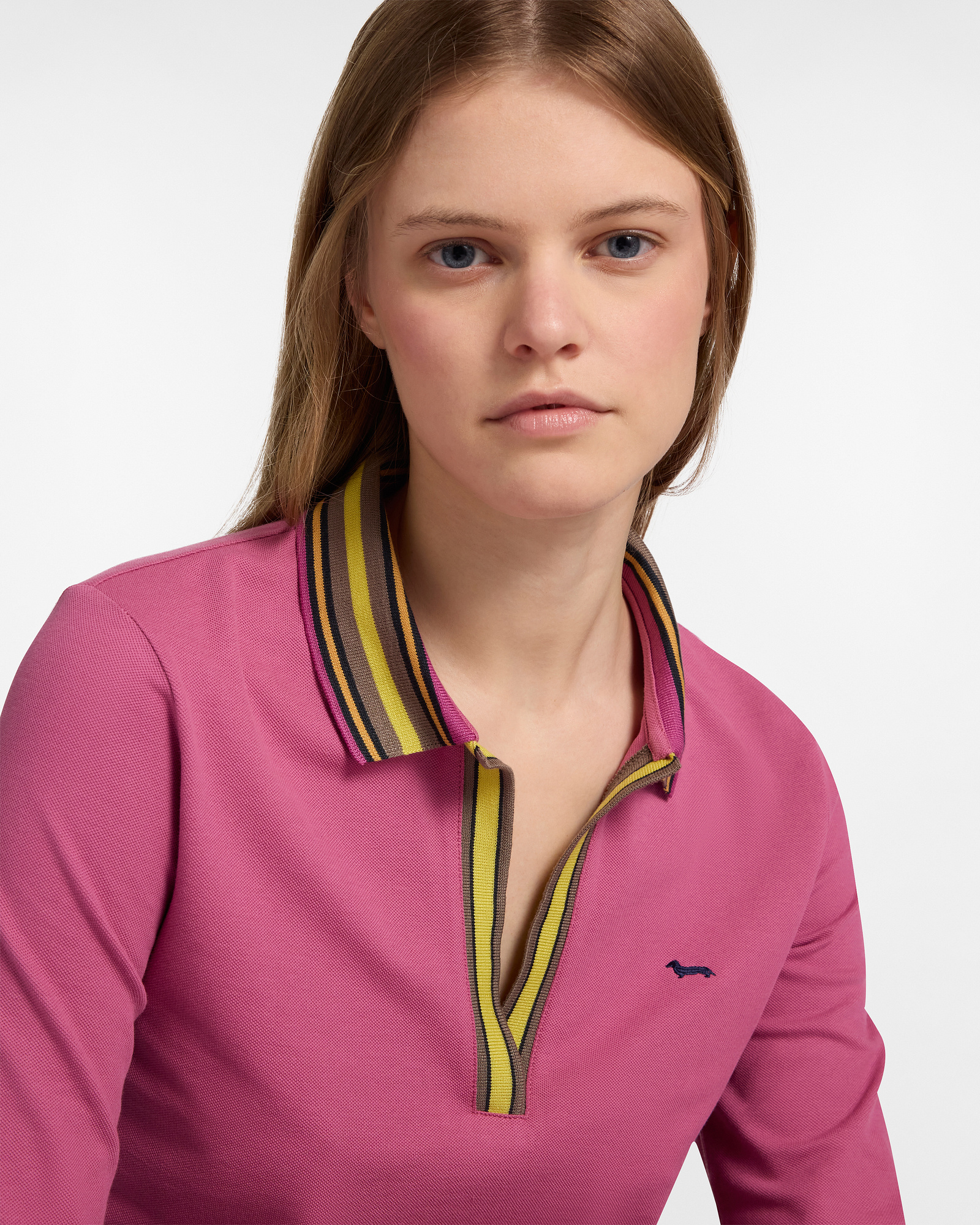 Long Sleeve Stretch Polo, Purple, large image number 2