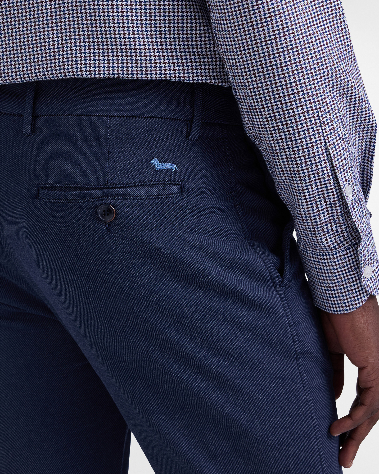 Pantaloni Chino in Gabardine, Blu Navy, large image number 2