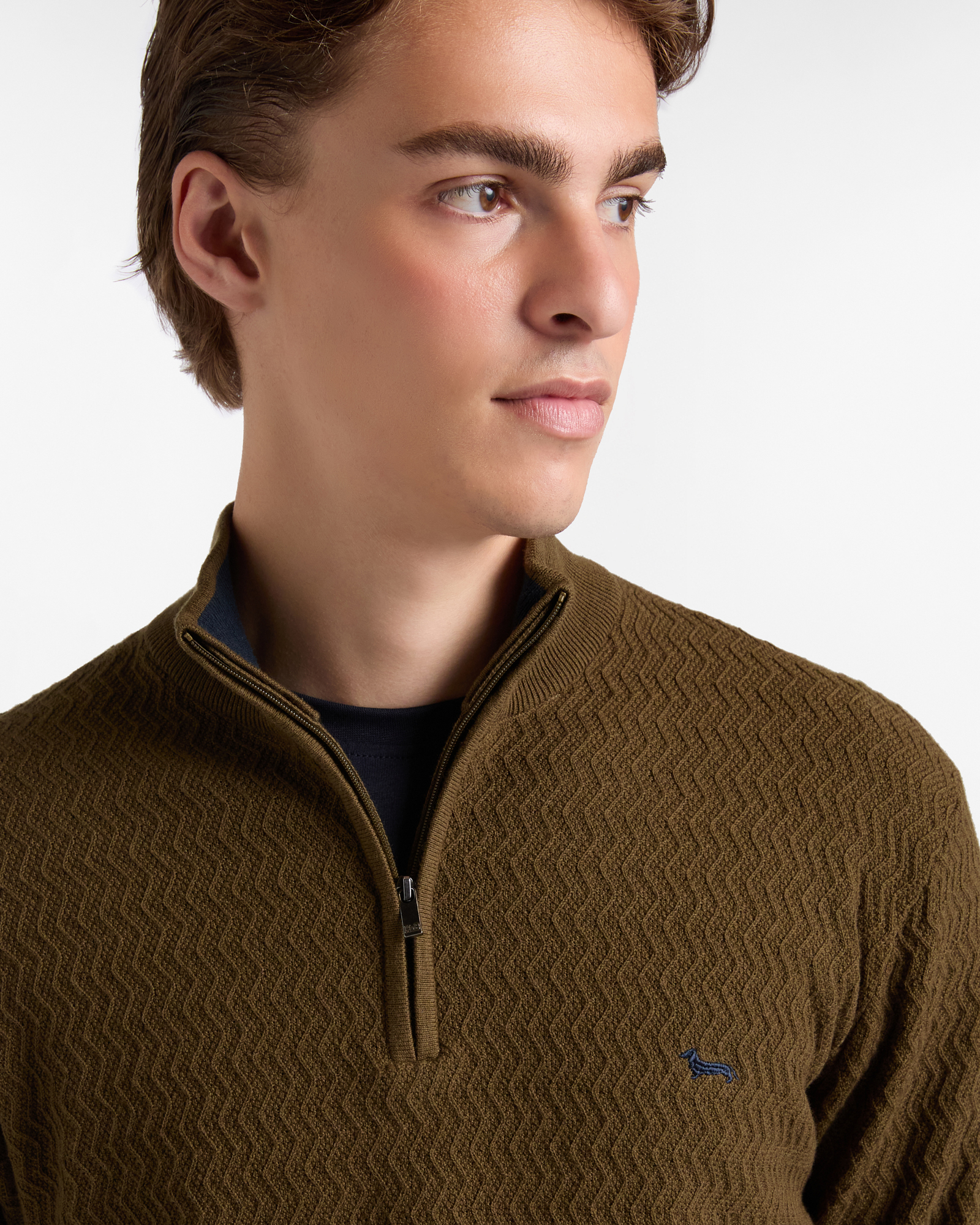 Pullover Half Zip mit 3D-Strickmuster, , large image number 2