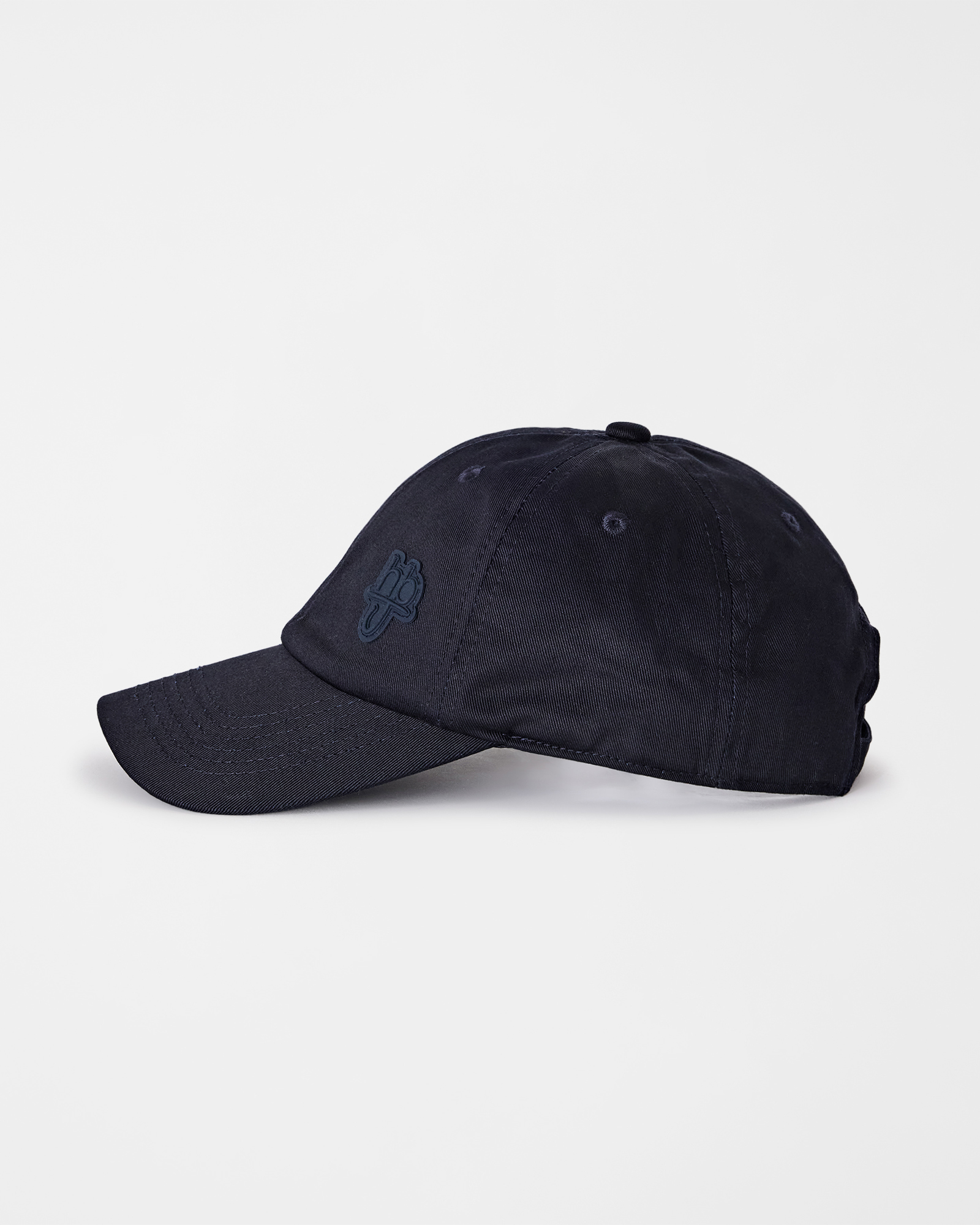 Baseball Cap HBJ Uomo con Patch Logo in Puro Cotone, BLU SCURO, large