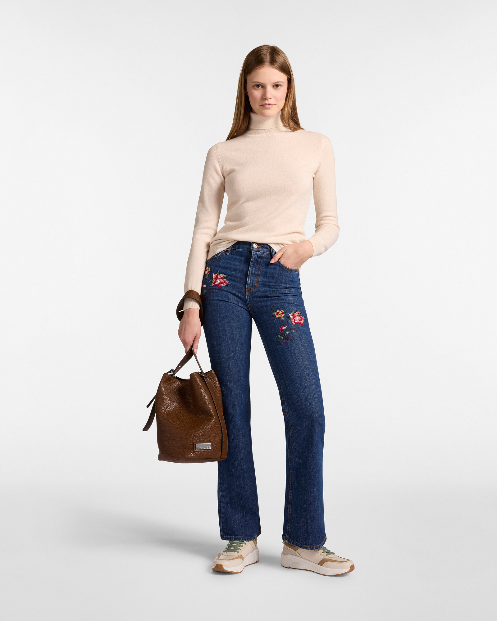 Jeans with Embroidery from the Capsule Artigianalità a Colori, Denim Blue, large image number 3