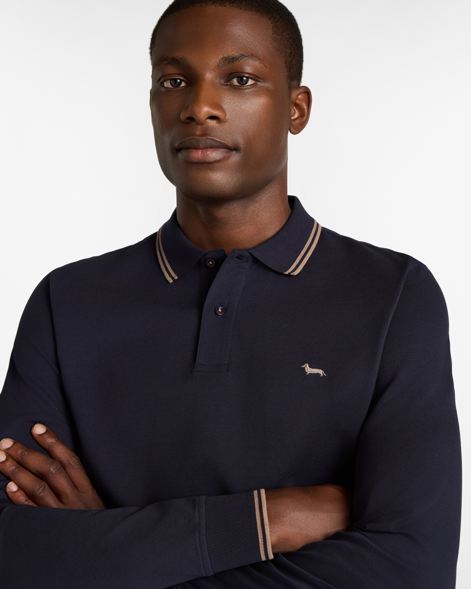 Long Sleeve Righini Polo, Navy Blue, large image number 2