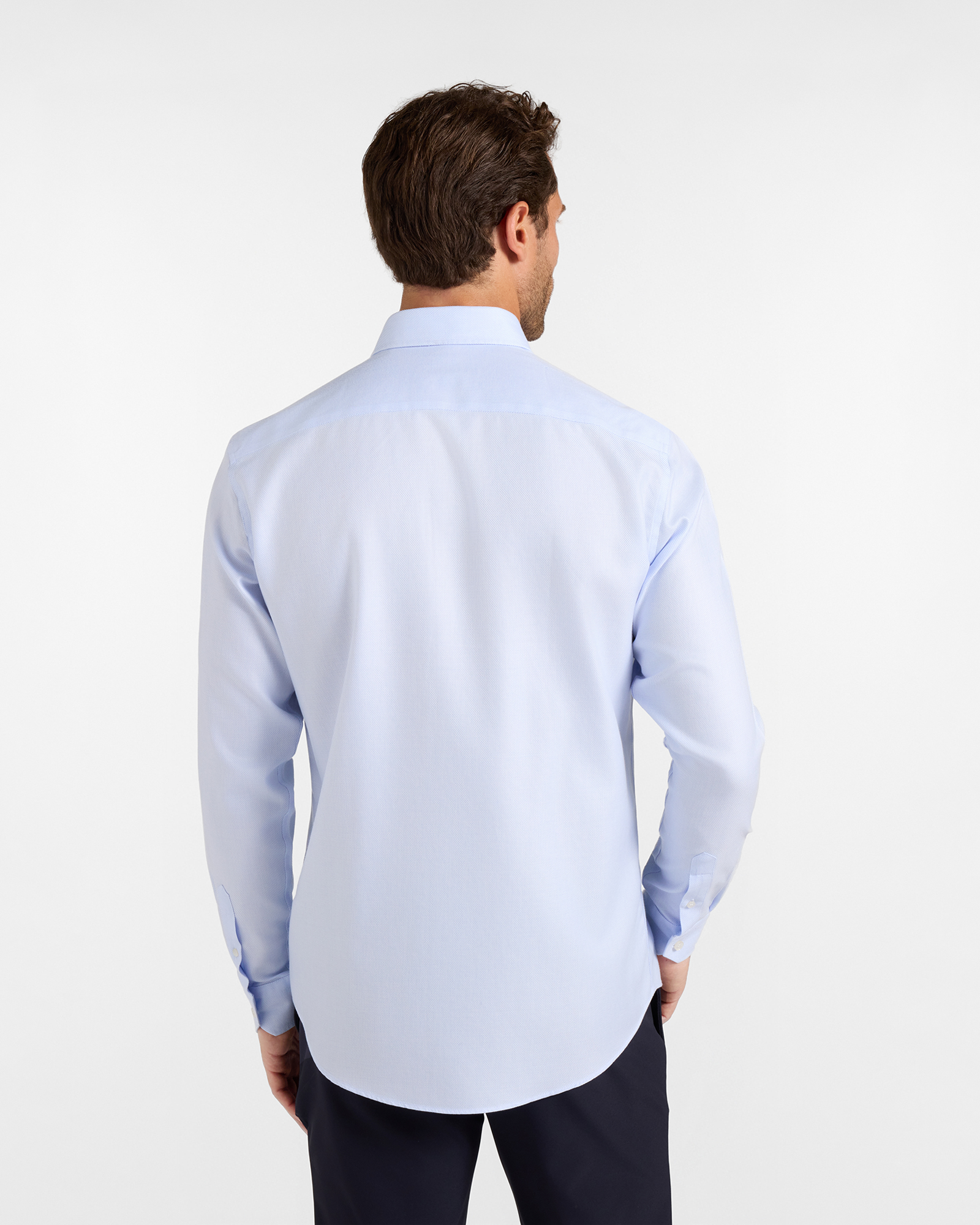 Men's narrow-fit no-iron textured shirt, SKY, large image number 2