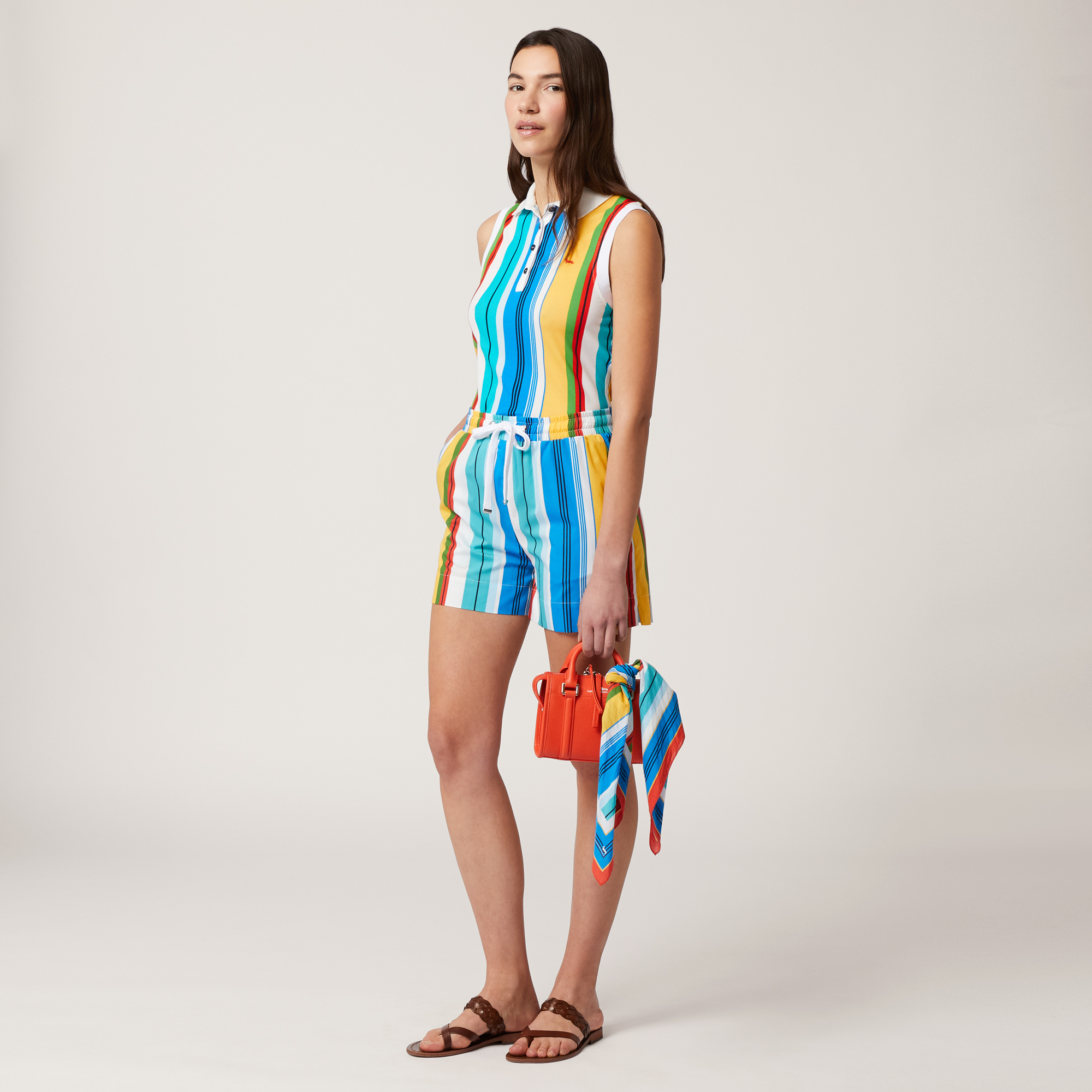 Multicolored Sleeveless Polo, Canary Yellow, large image number 3