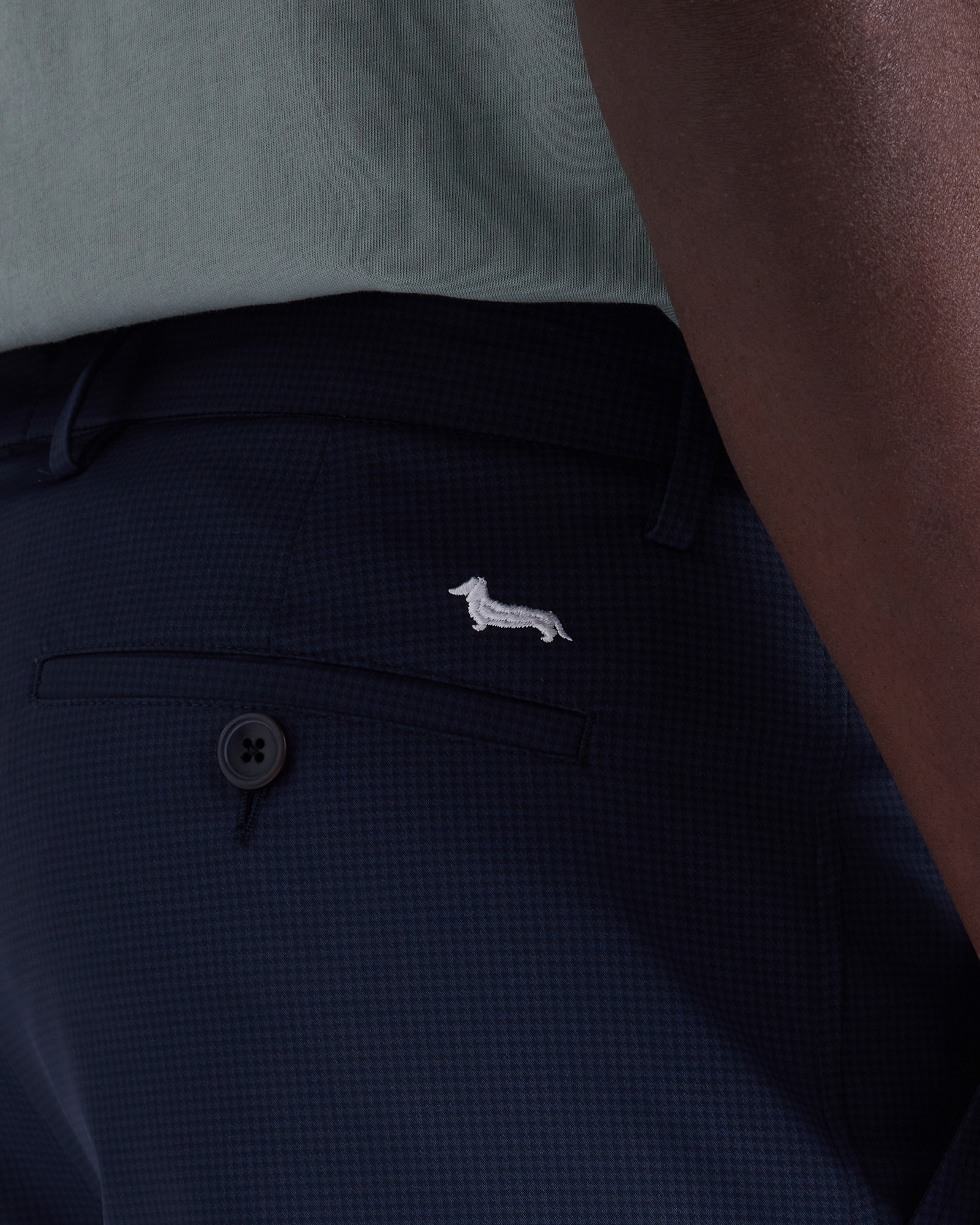 Men's narrow-fit chino pants in technical fabric, Blue, large image number 2