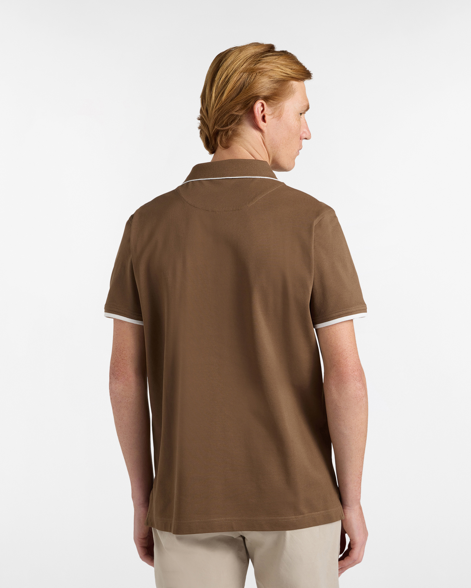 Polo uomo regular fit cotone piquet, Marrone chiaro, large image number 1