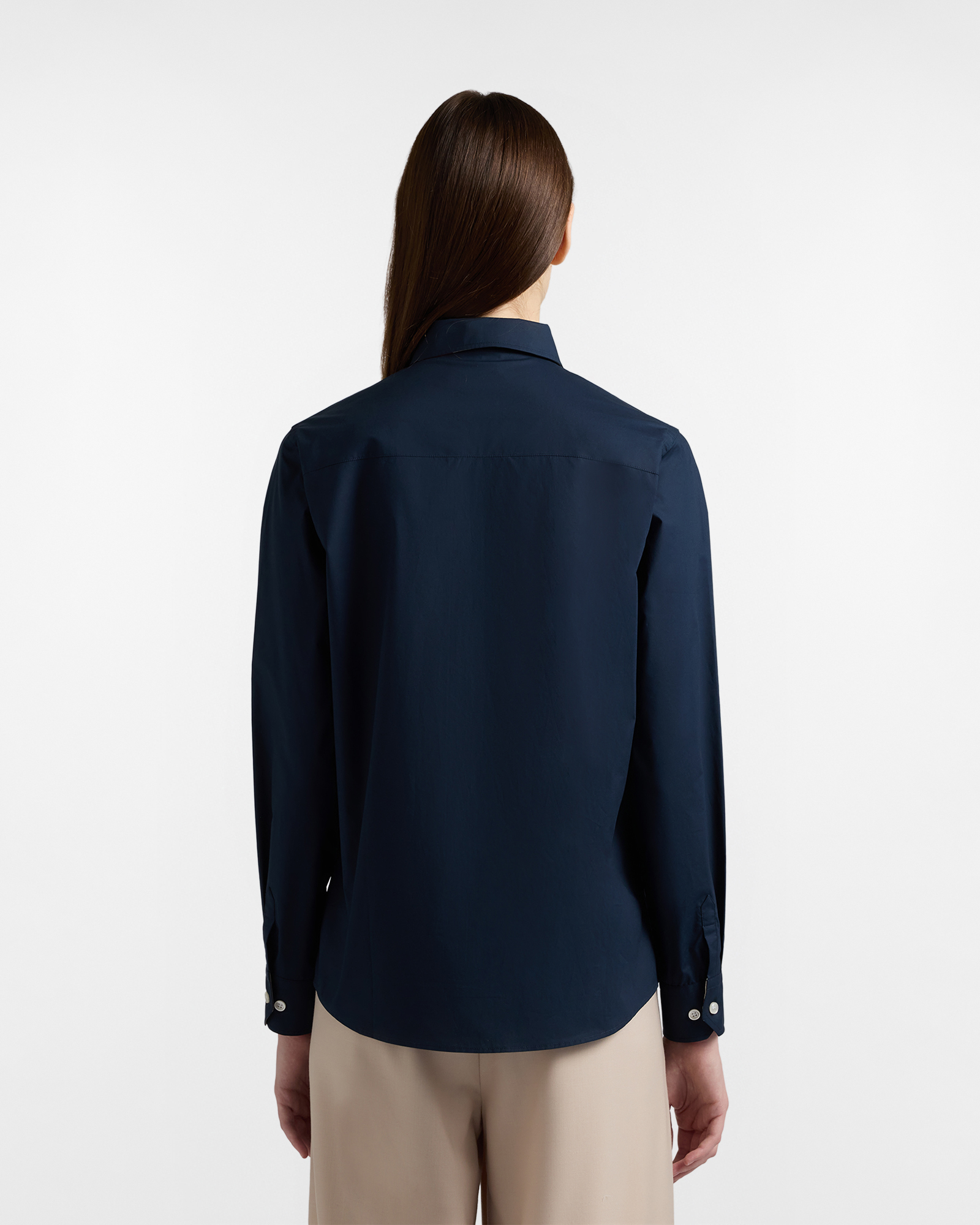 Women's soft cotton shirt with contrasts, Blue, large image number 2