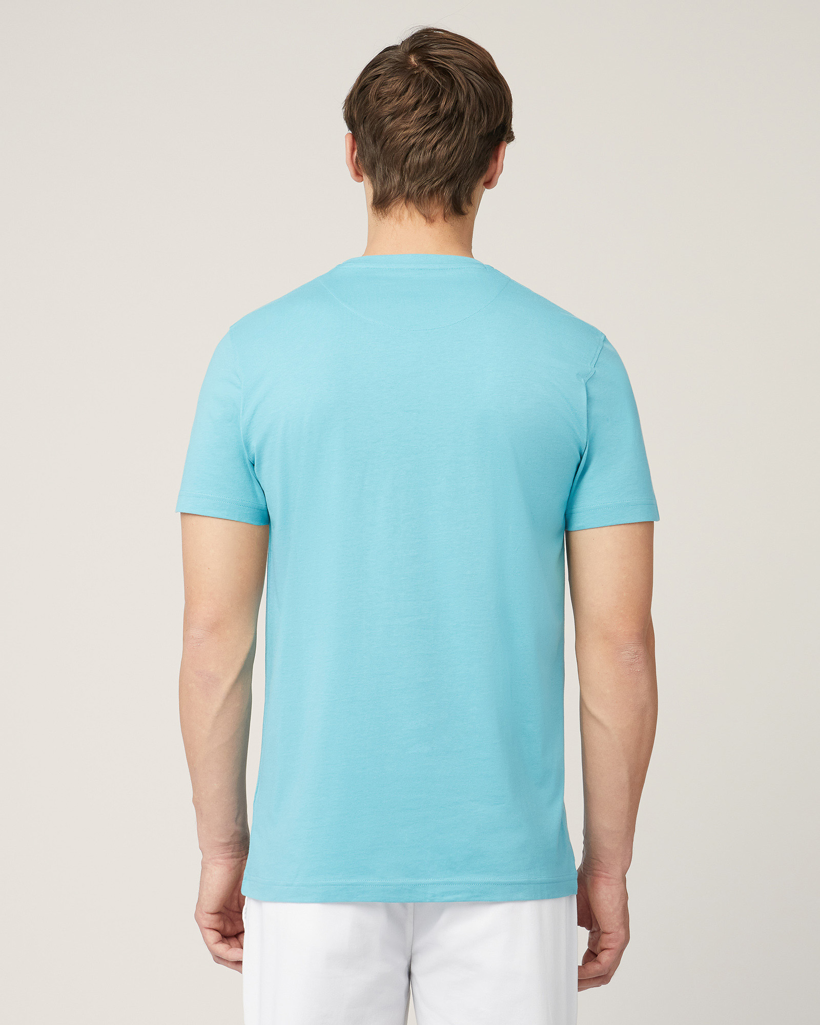 T-Shirt with Central Logo, Peacock Green, large image number 1