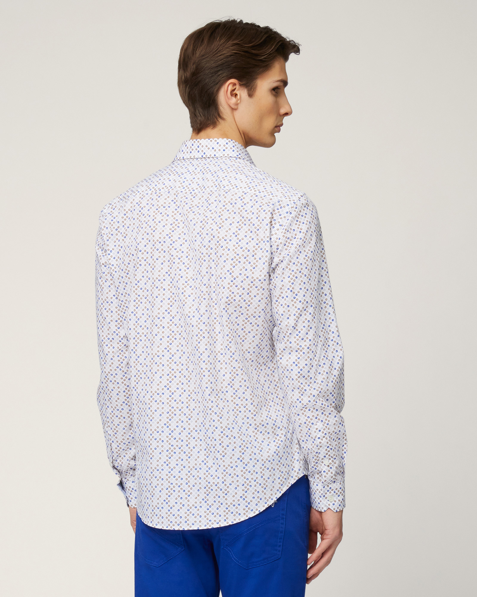 Camicia Narrow Microfantasia, Bianco, large image number 1