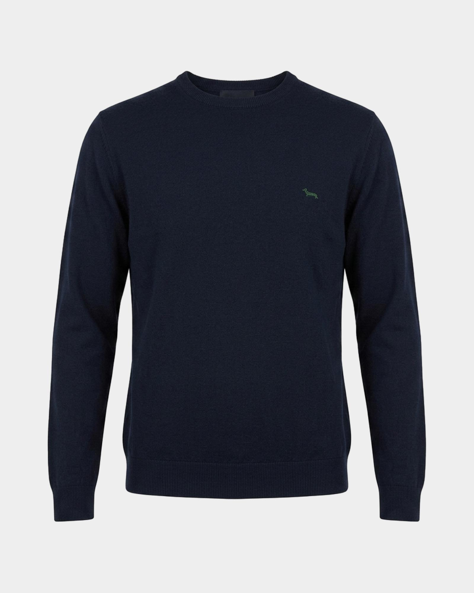 Jersey Hombre en mezcla de algod&oacute;n y cachemir   Regular Fit Made in Italy, AZUL MARINO, large