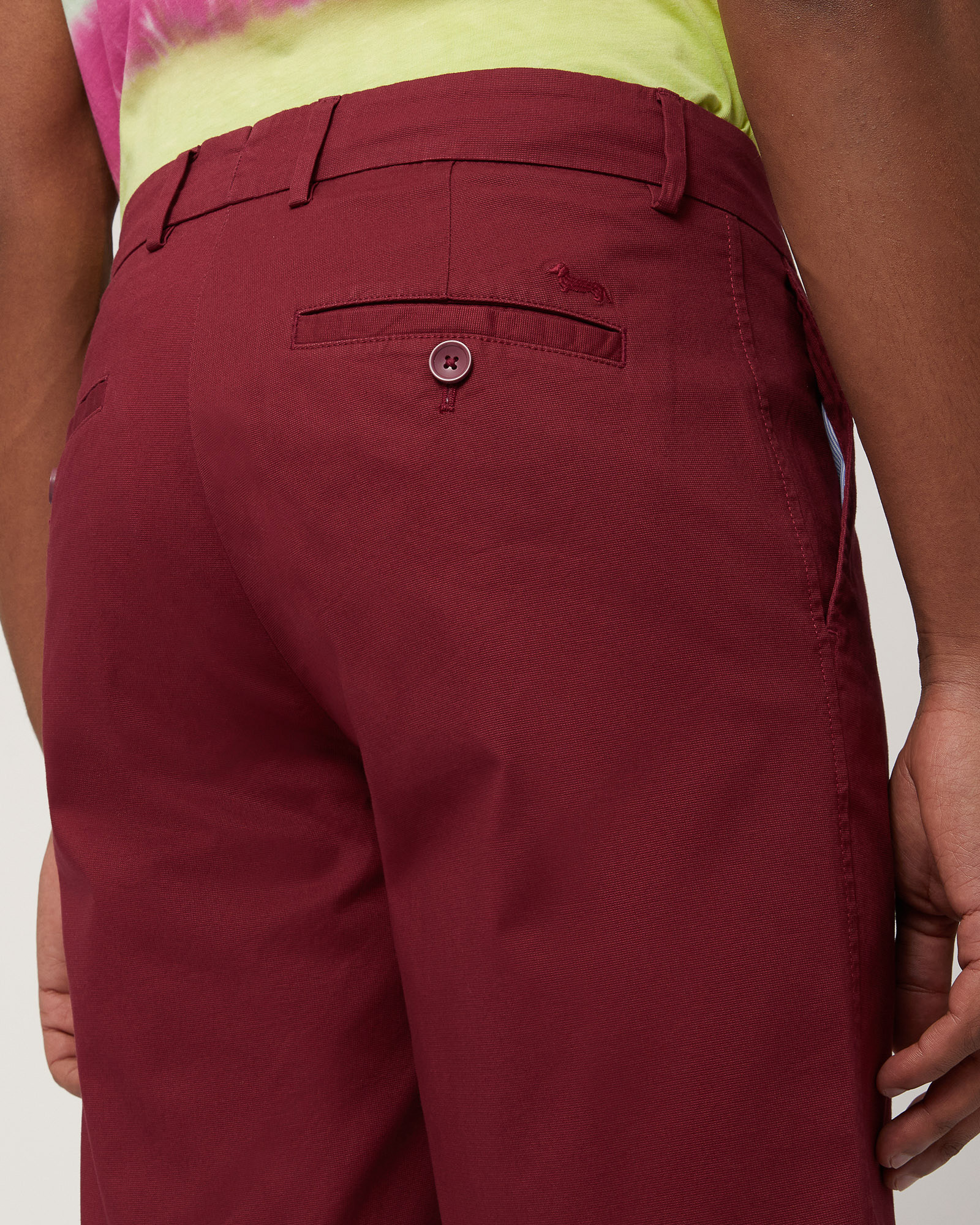 Stretch Cotton Bermuda Shorts, Burgundy, large image number 2