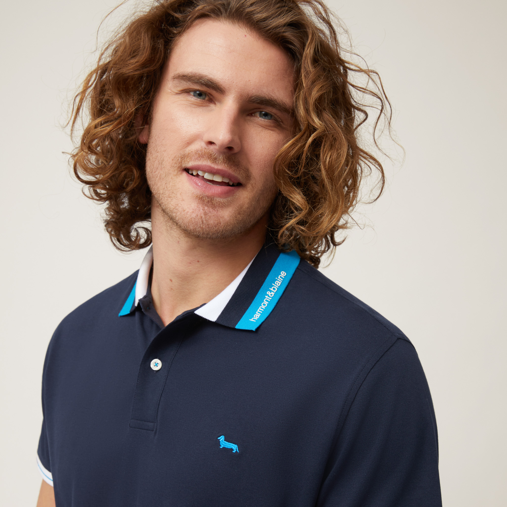 Polo with Striped Details, Blue, large image number 2