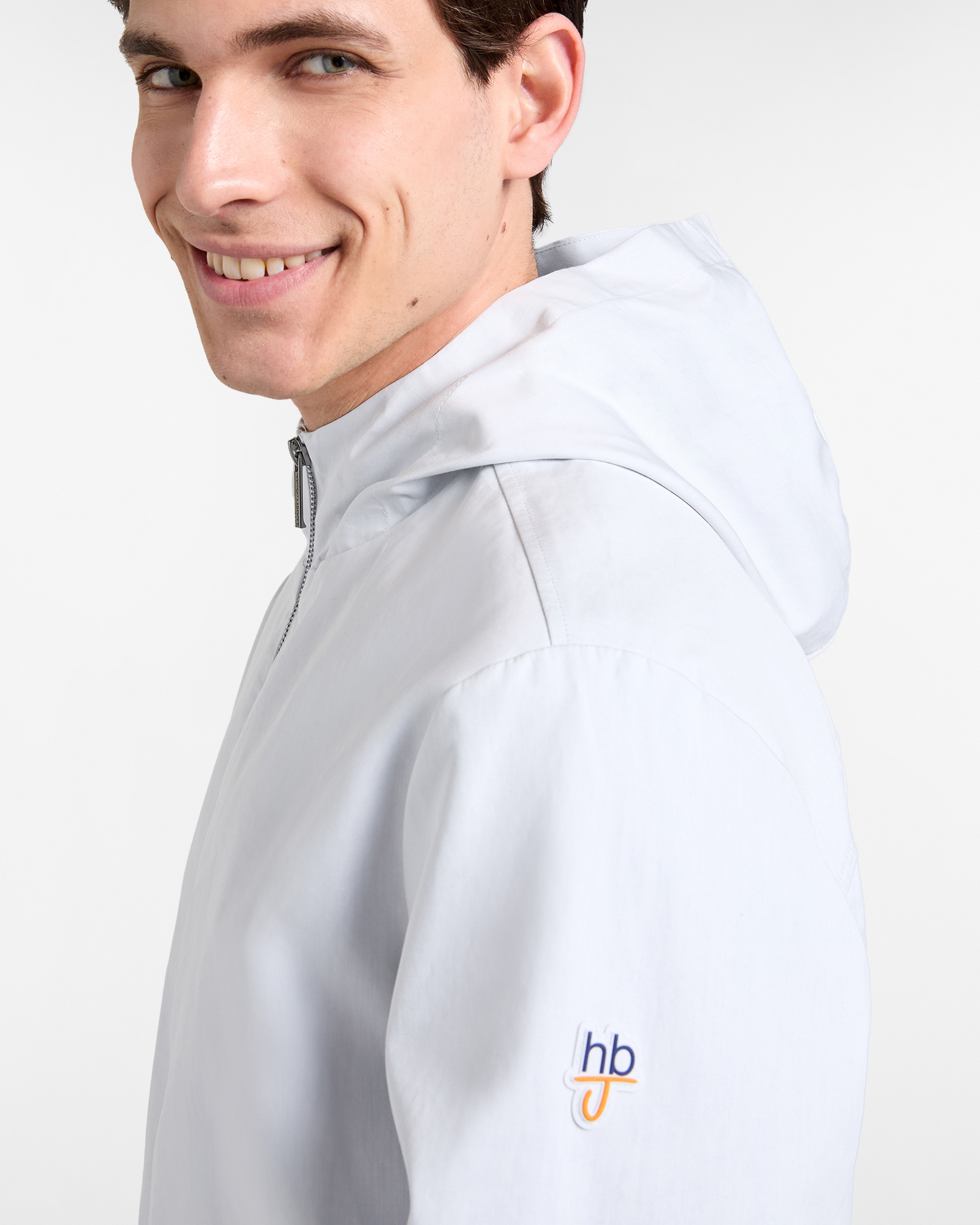 Giubbino Uomo Leggero con Cappuccio, Bianco naturale, large image number 2