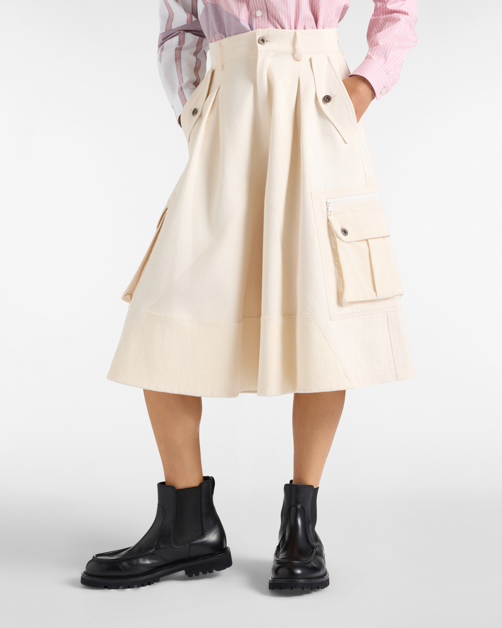 Women&rsquo;s Dove-Grey Velvet Skirt-Trousers from the Re-Loved Capsule Collection