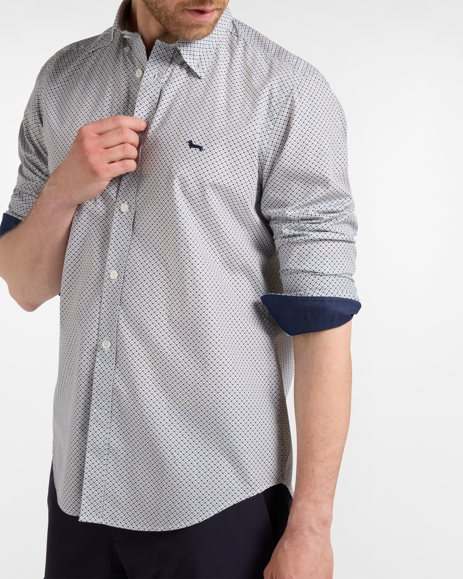 Regular-fit micro-print shirt, Green, large image number 2