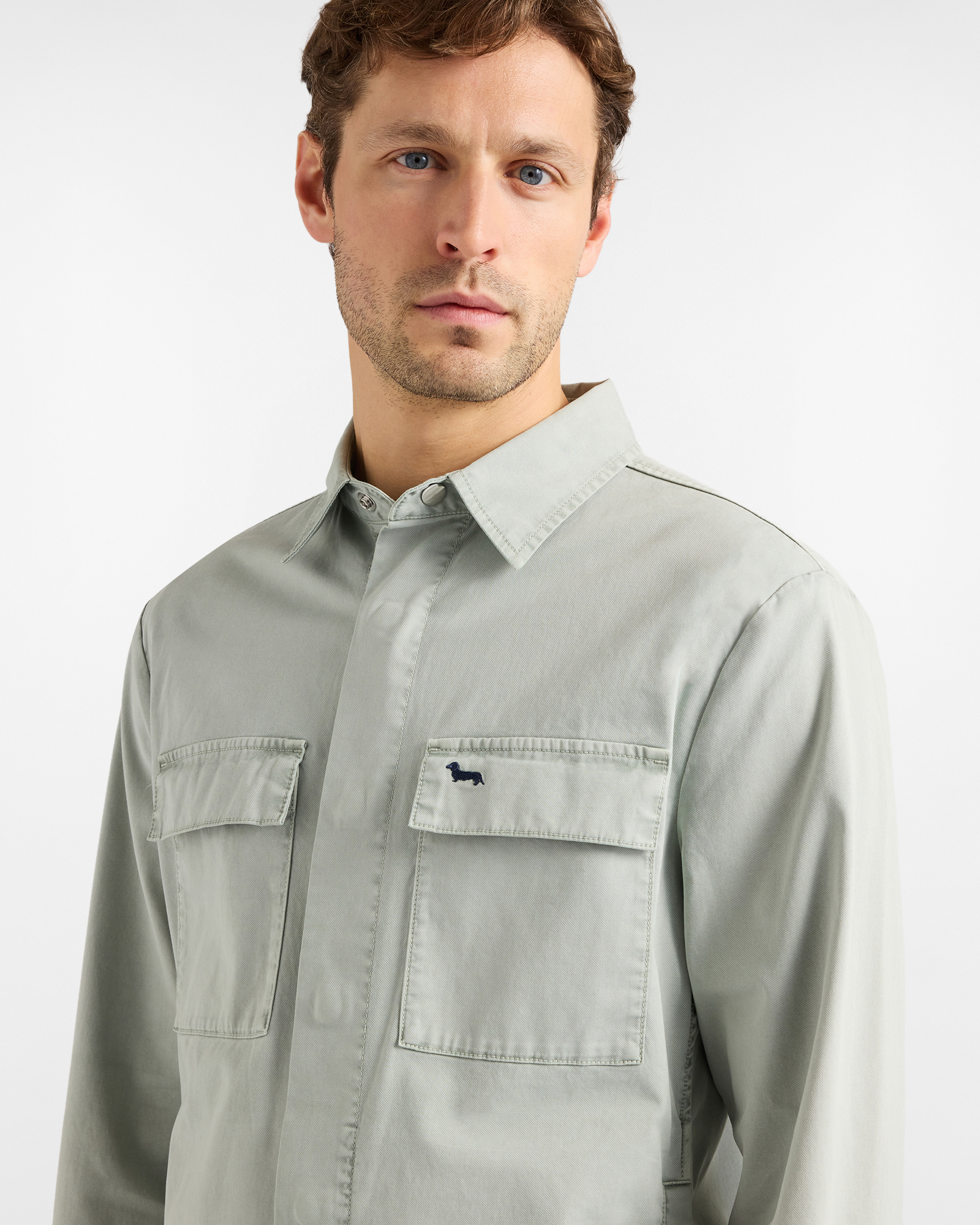 Overshirt Garment dye with pockets, Green, large image number 2