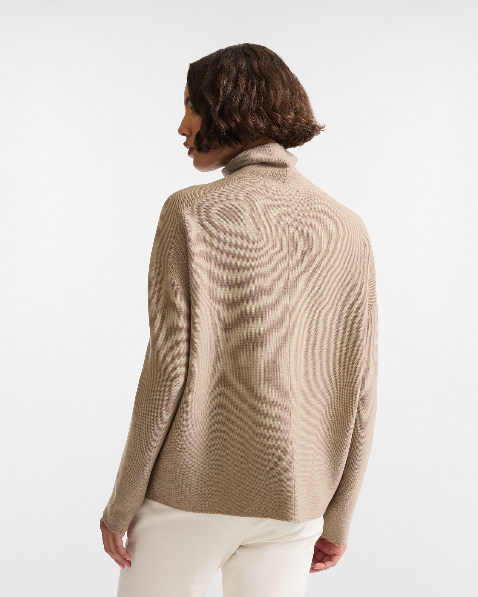 Maglia In Lana Collo A Lupetto, Marrone Chiaro, large image number 1